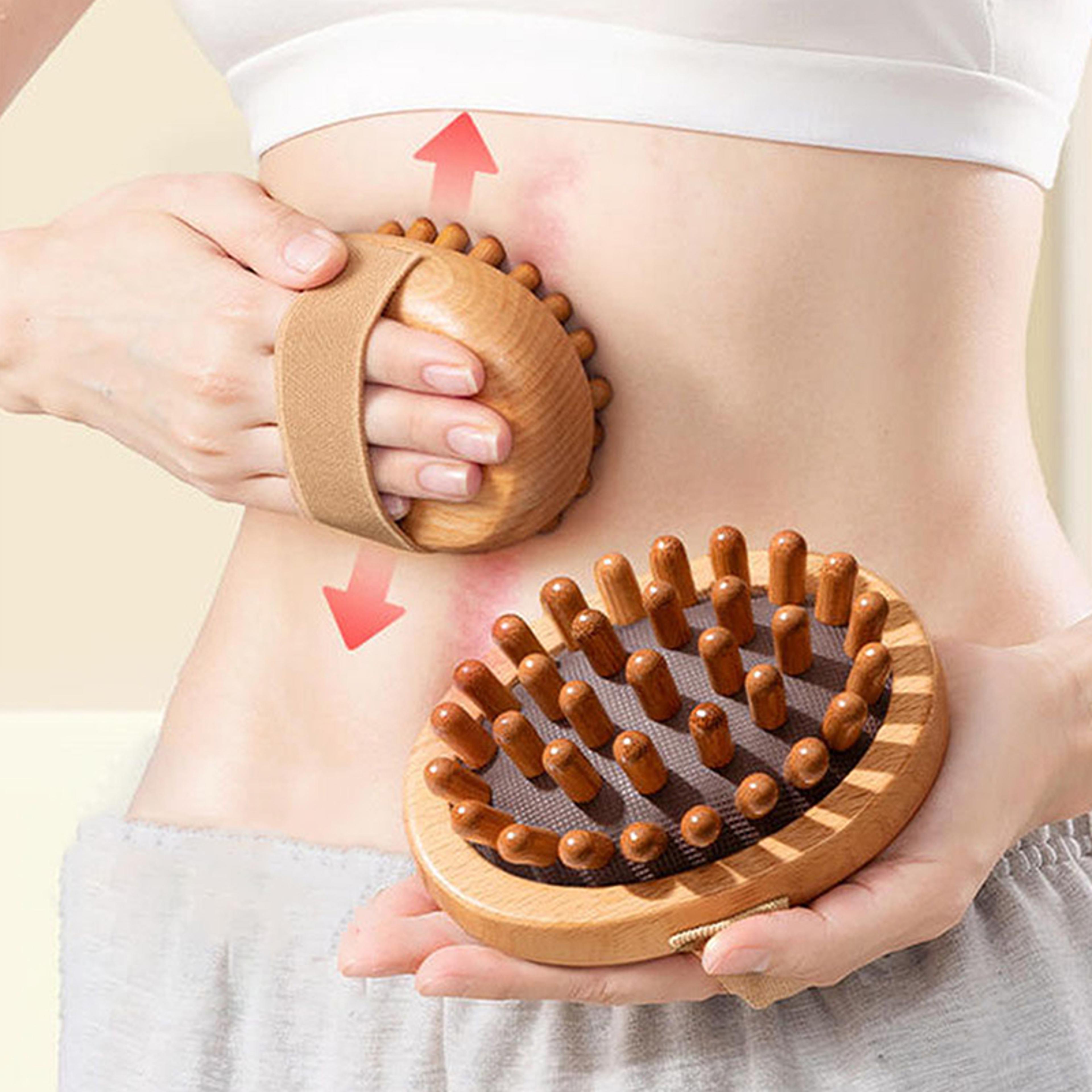 ergonomic wooden body massager spa anti cellulite brush for lymphatic drainage massage