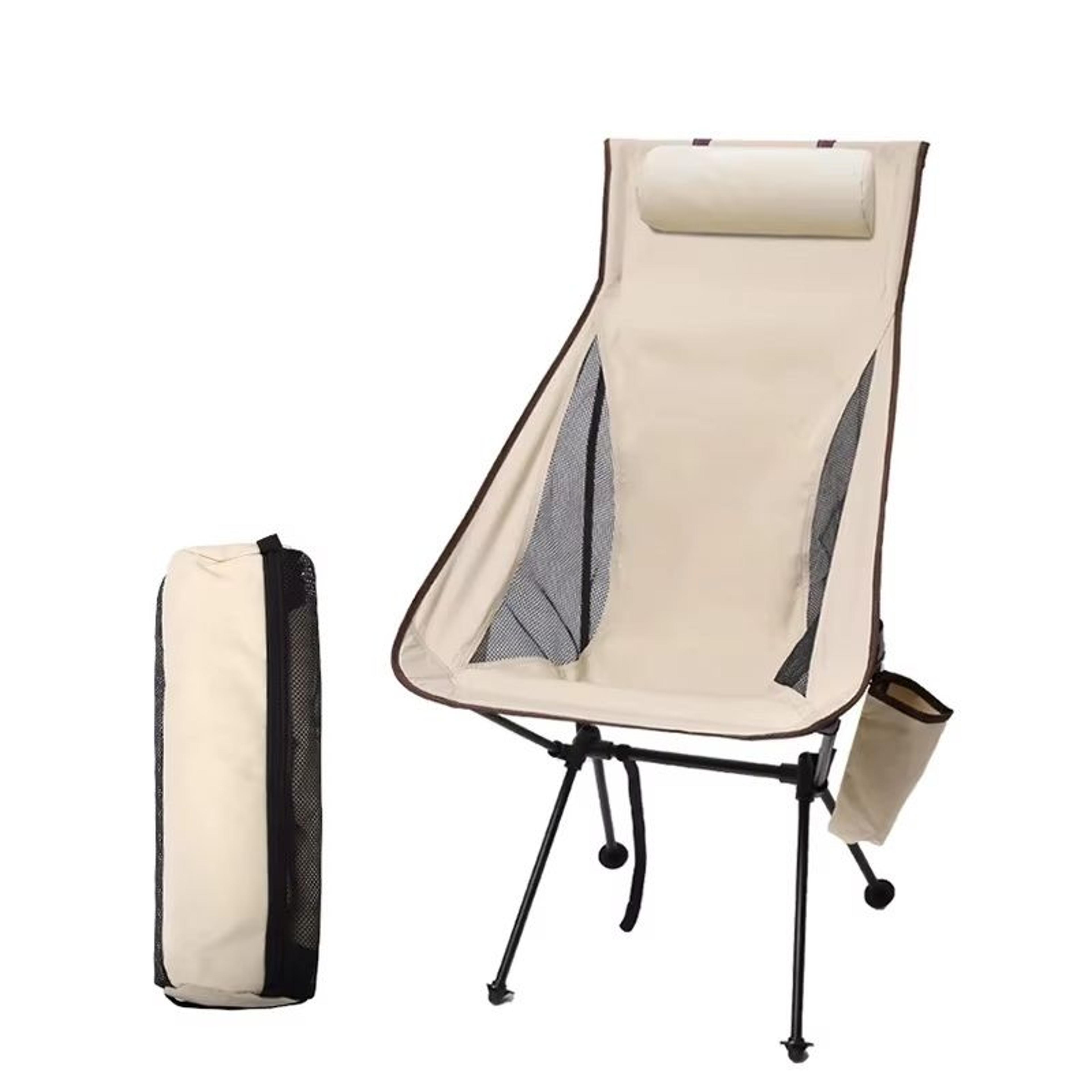 portable folding camping chair with headrest lightweight, durable aluminum alloy fishing chair for outdoor adventures