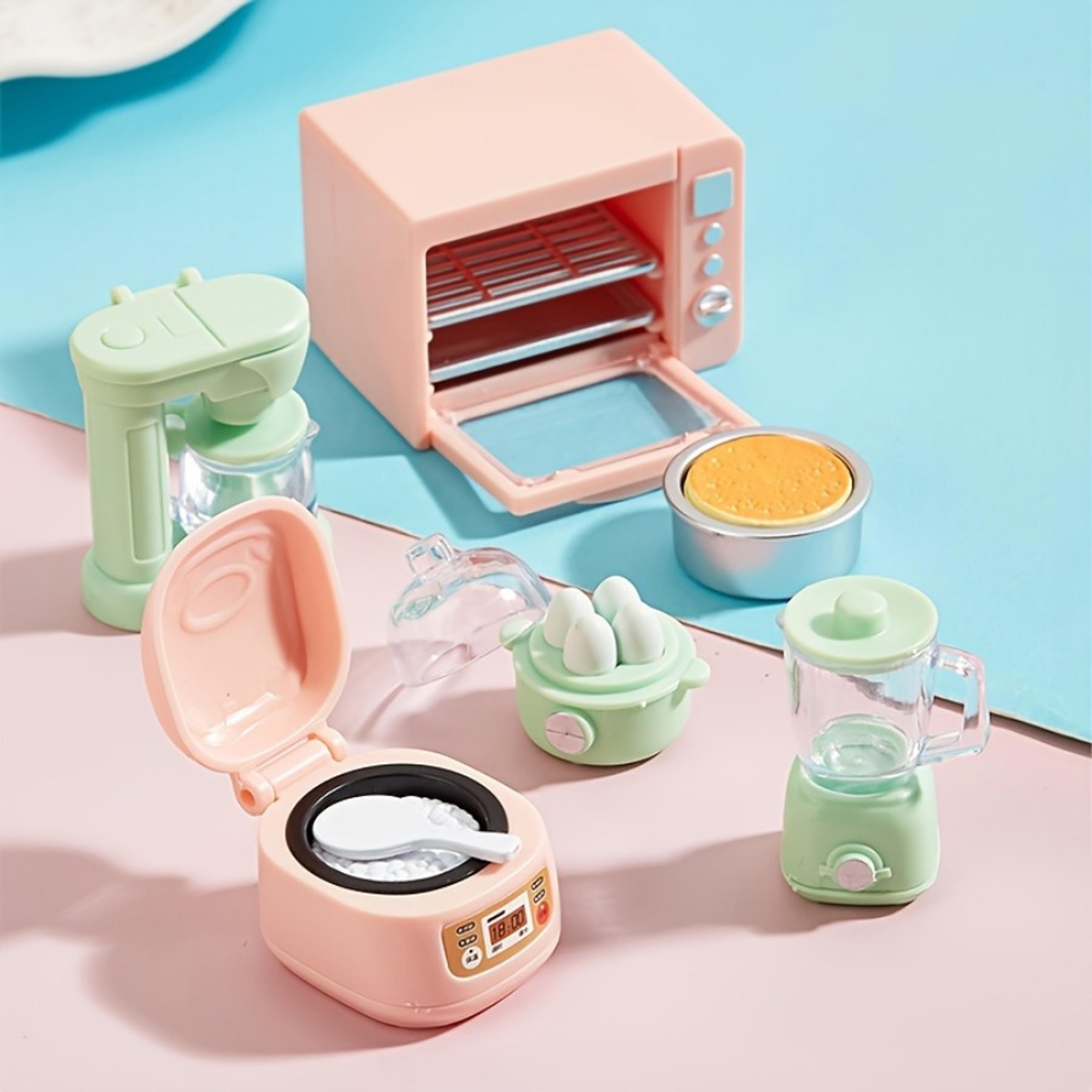 realistic microwave, rice cooker, egg boiler, soy milk maker with filter perfect play house toy for kids