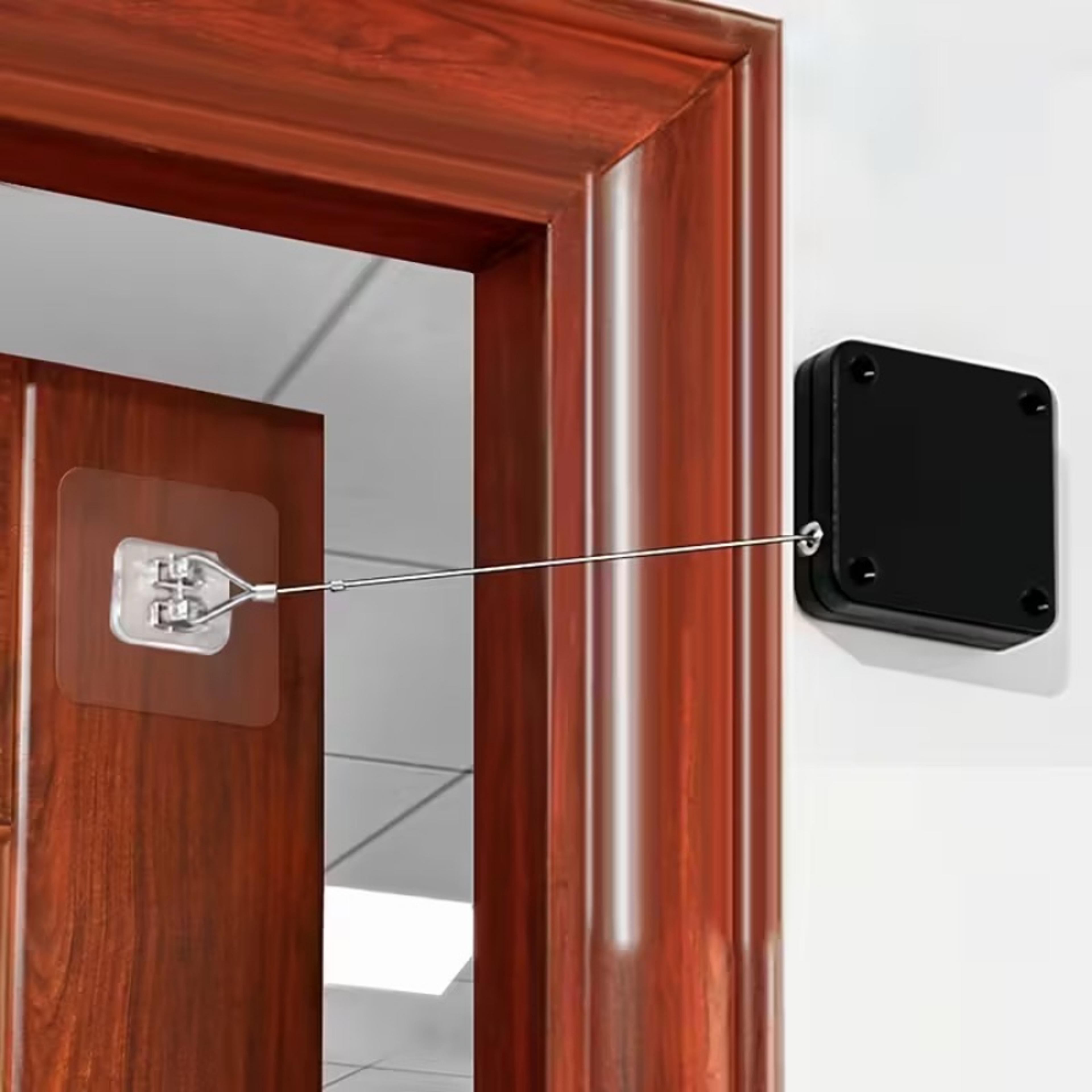 black automatic door closer no drill self closing door device for home office bathroom