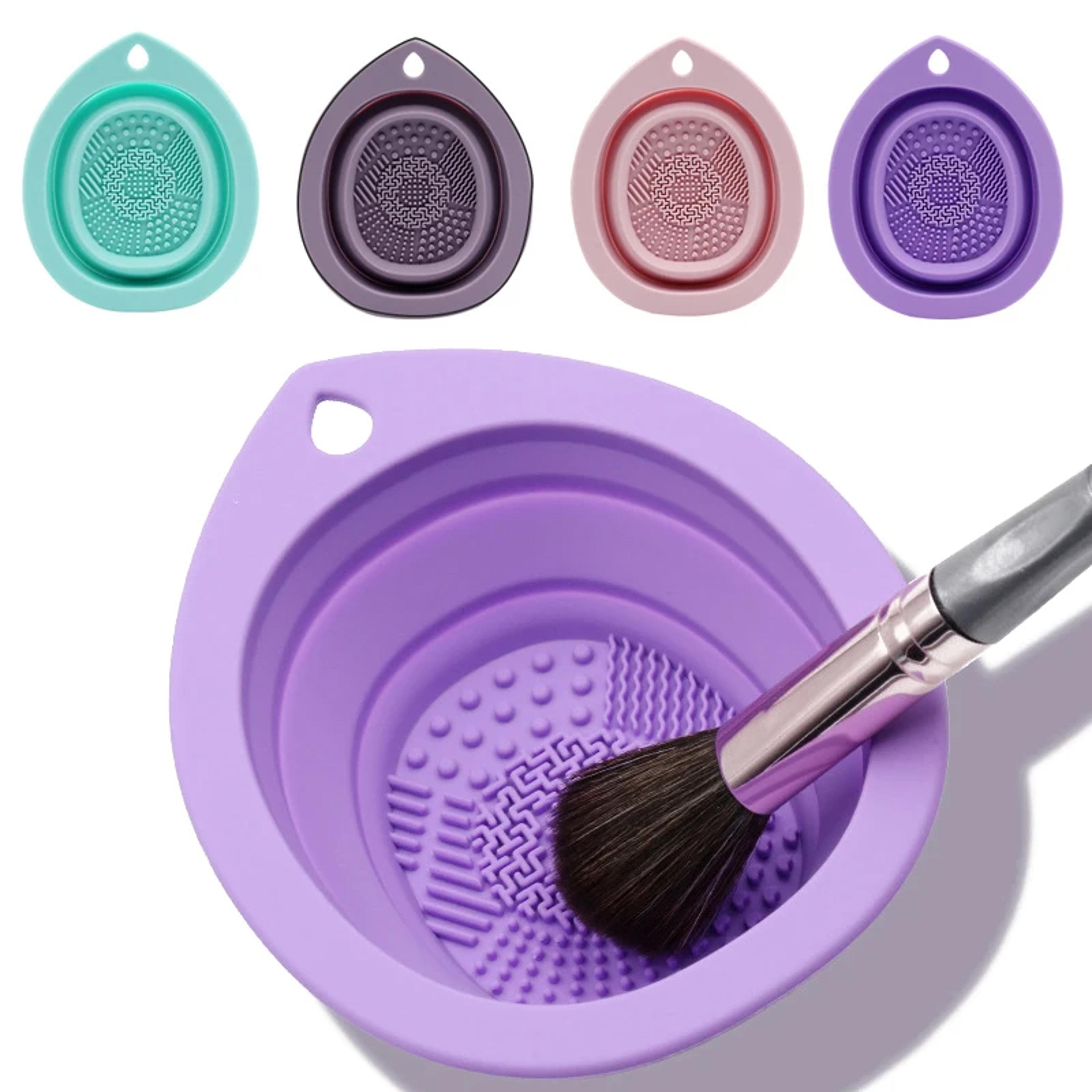 silicone makeup brush cleaner folding scrubber box soft mat for eyeshadow powder puff cleaning