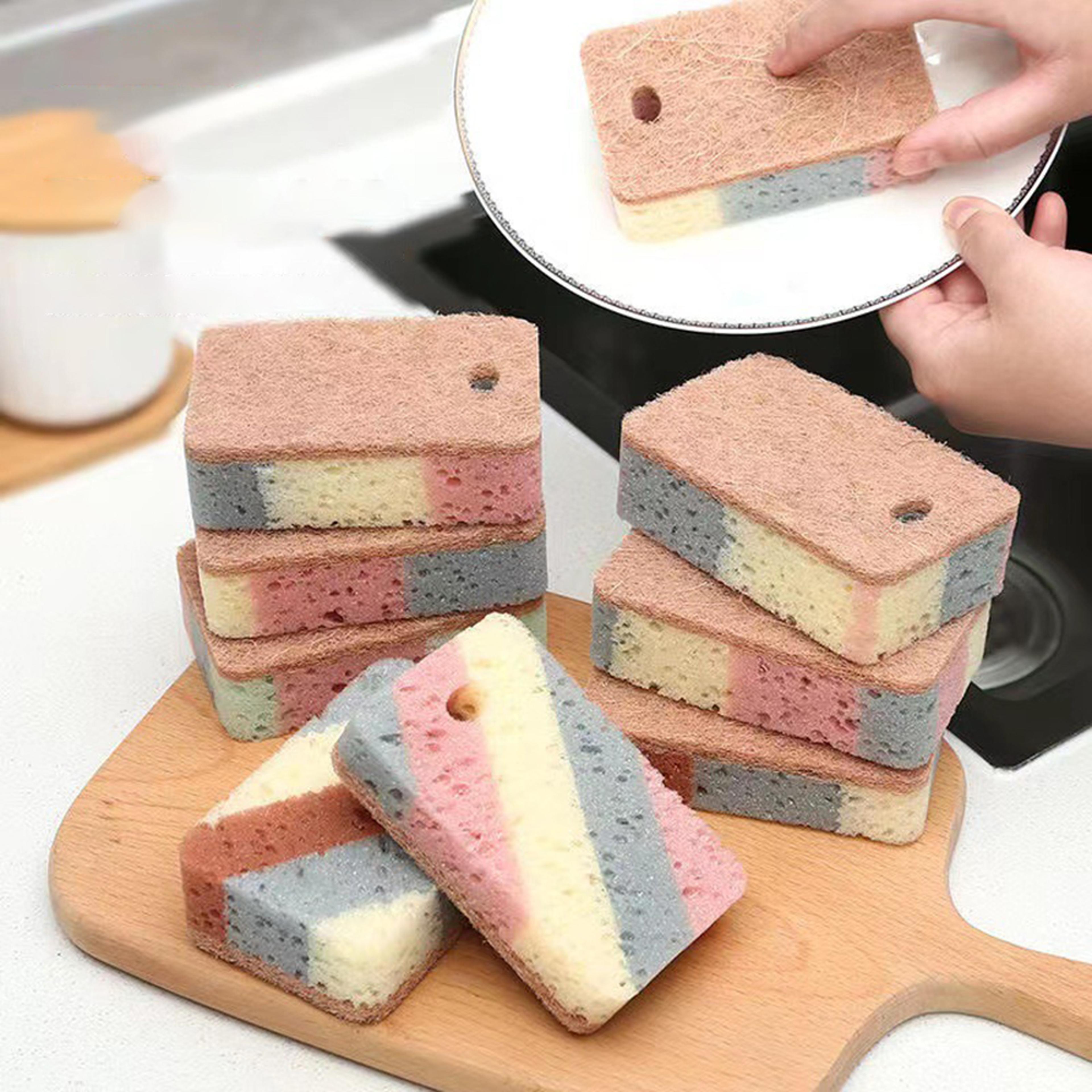 double-sided honeycomb cleaning sponge for household dishwashing and decontamination