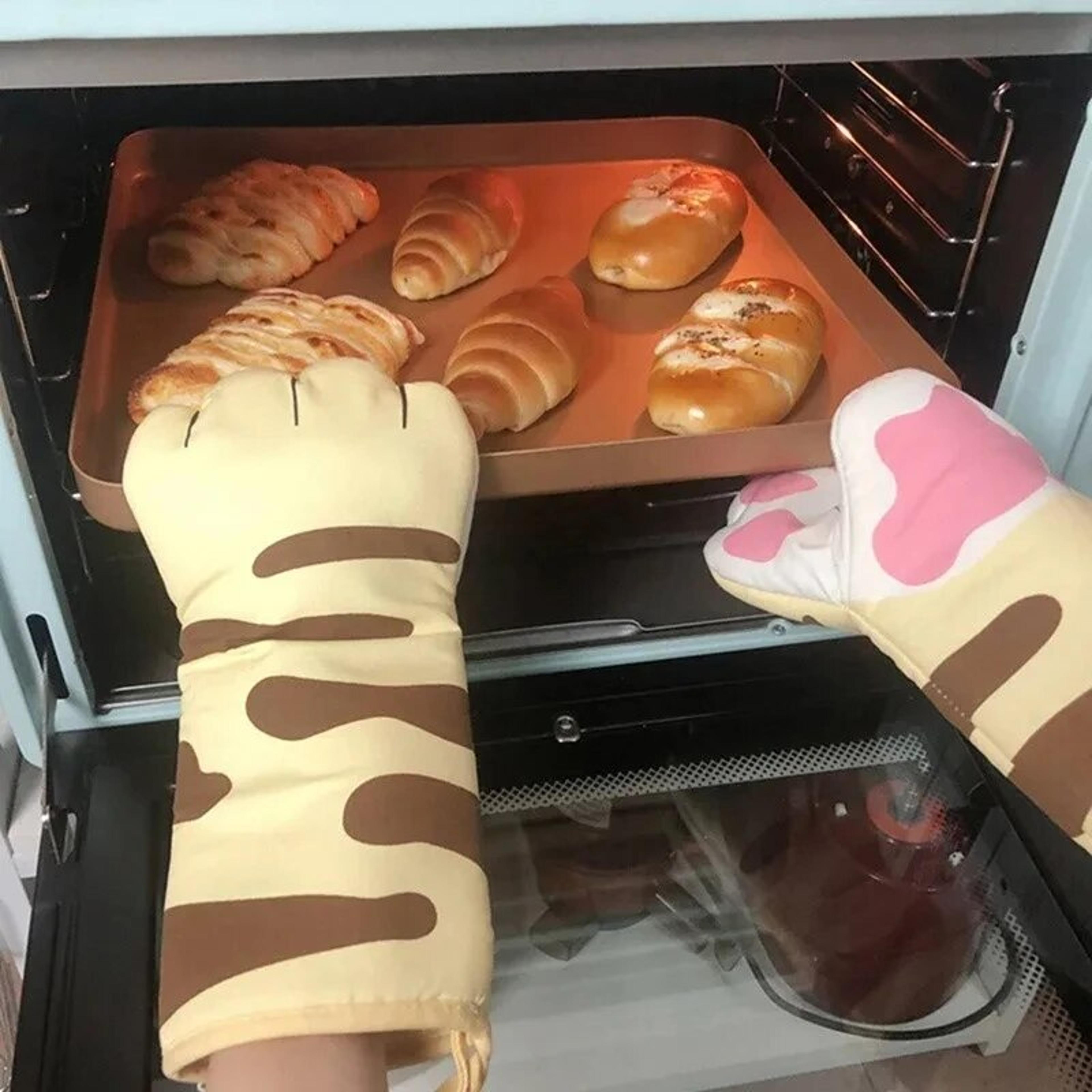 cute cat paws heat resistant microwave cotton gloves for kitchen baking