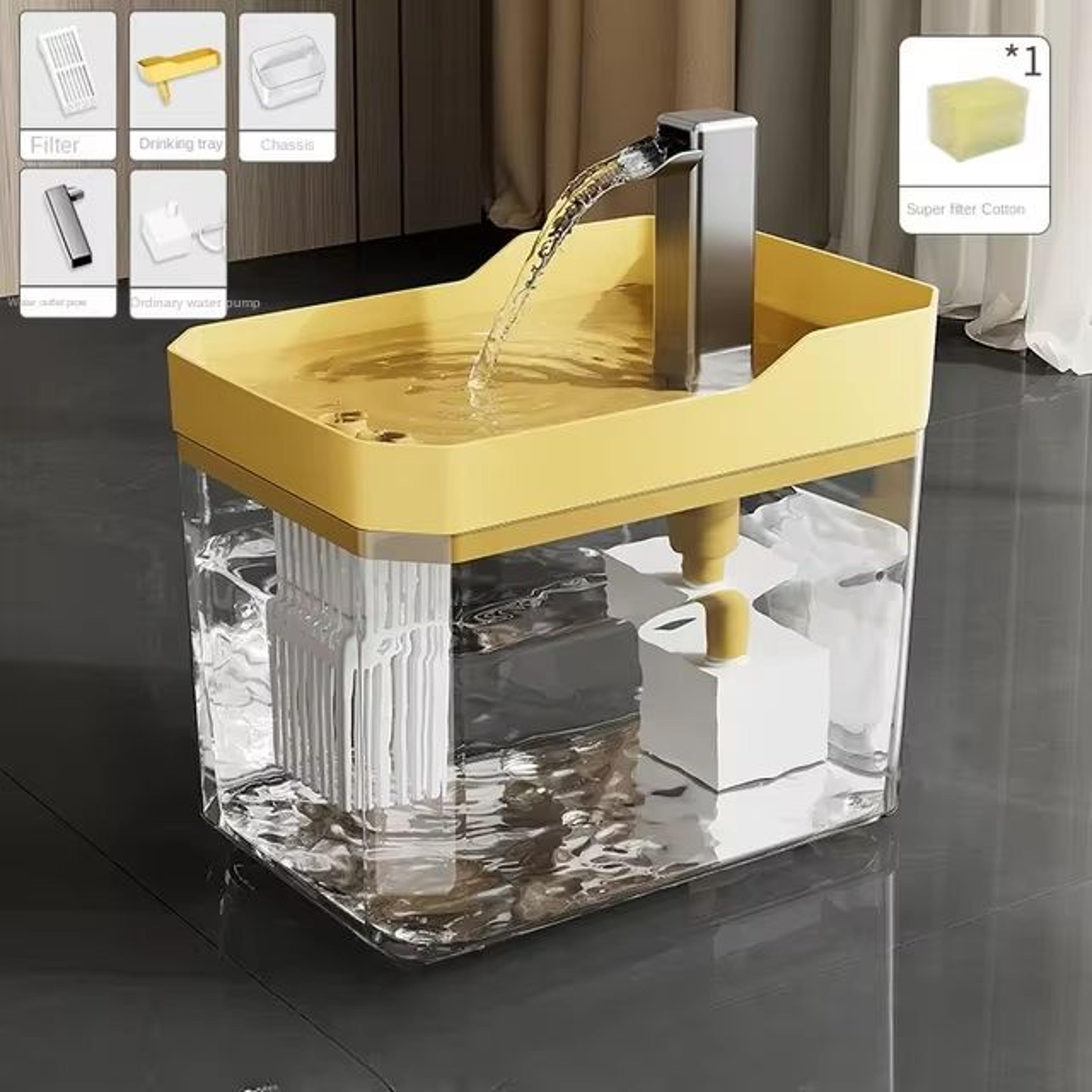 usb rechargeable cat water fountain with anti-dry pump auto filter