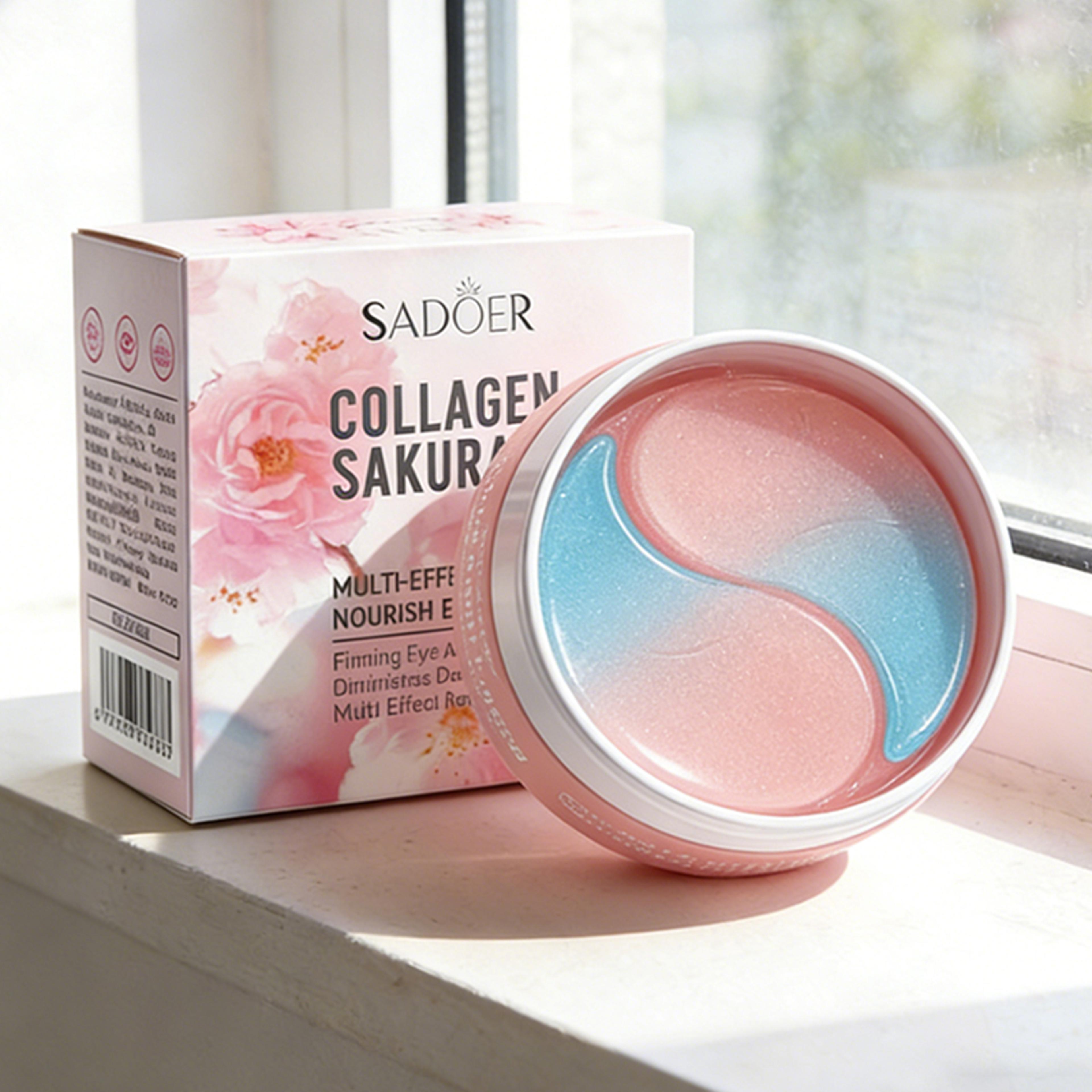 sakura collagen eye mask anti-dark circles puffiness, moisturizing firming eye patches for skin care