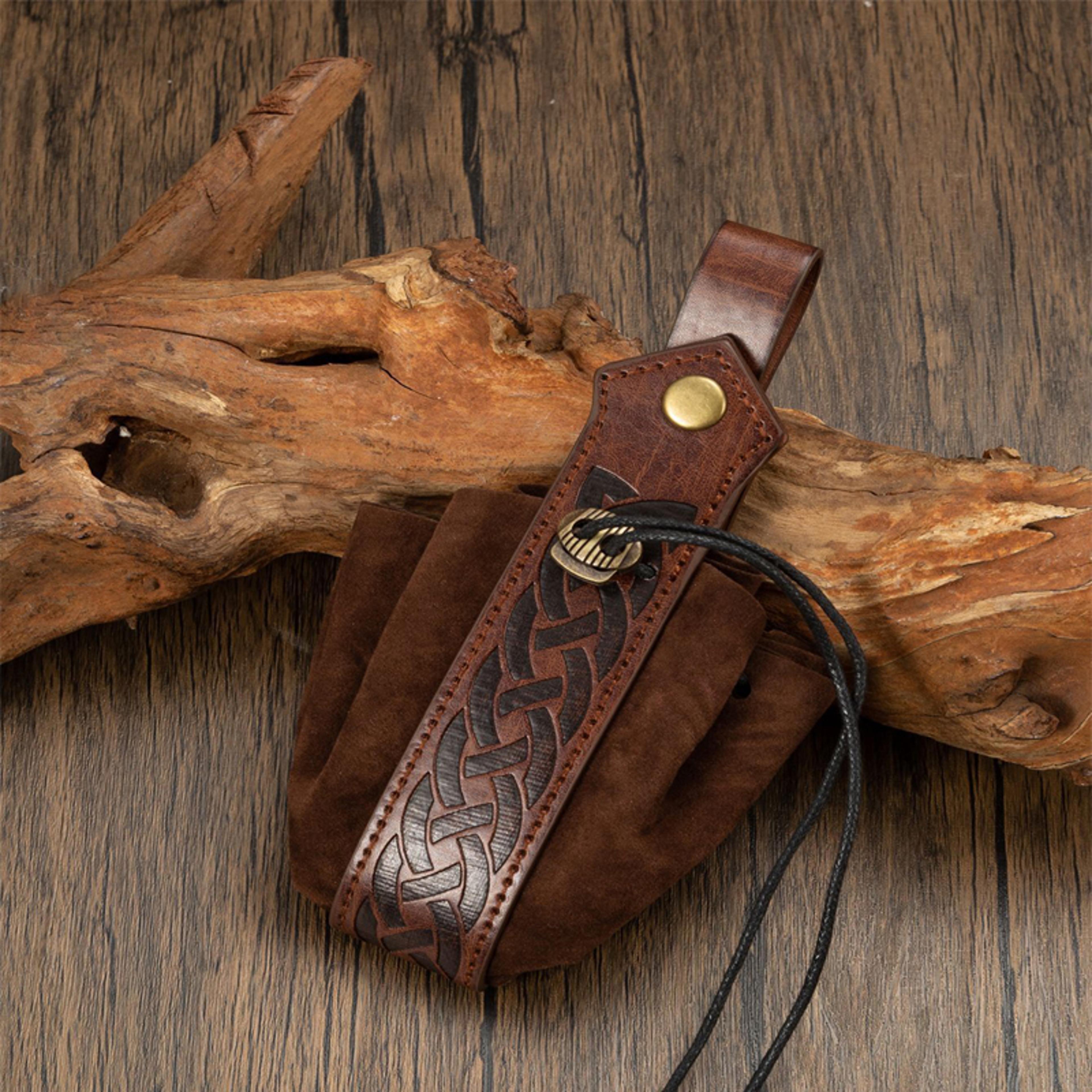 viking-style medieval pouch for belt men's high-quality retro coin purse, stylish waist bag