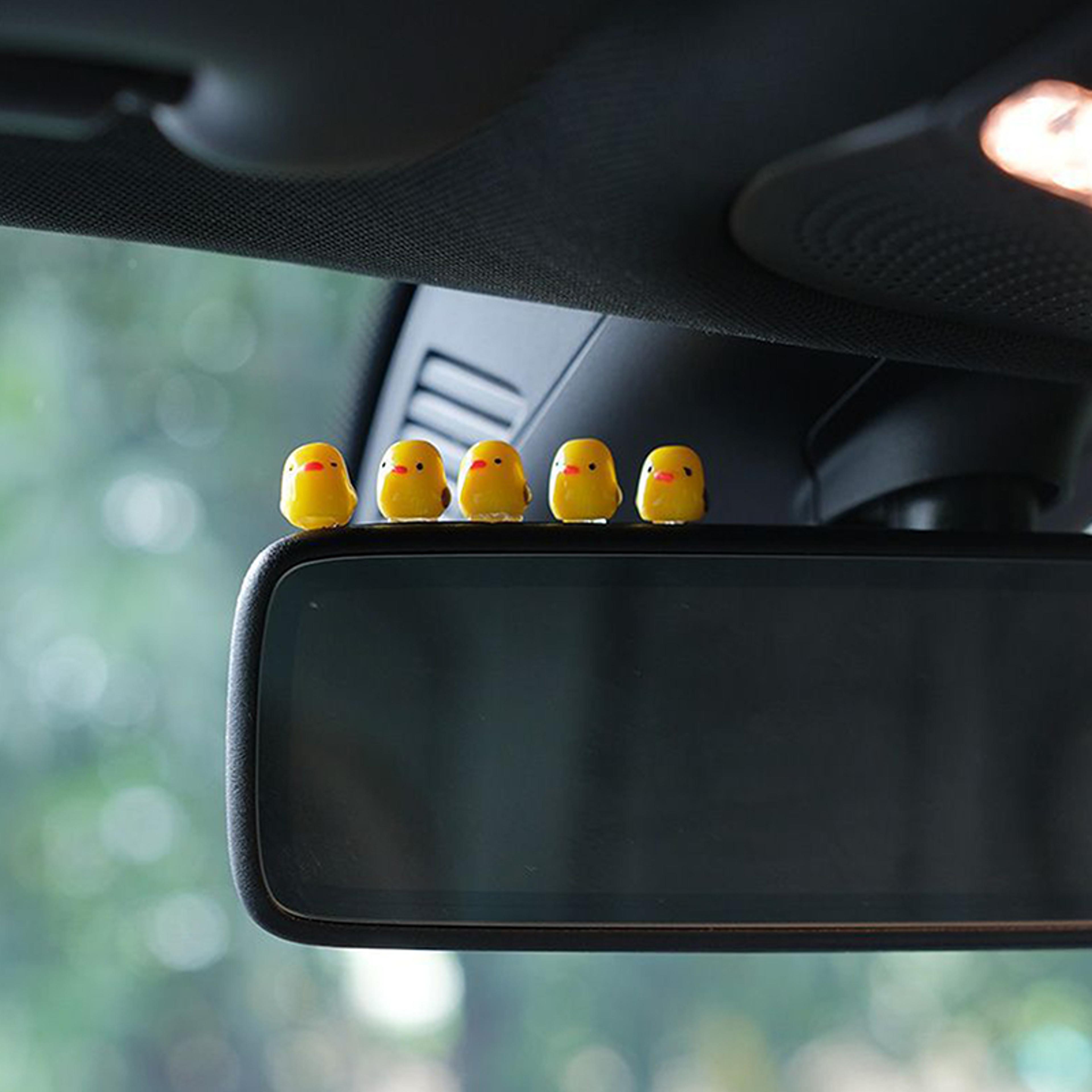 cute mini ducks rearview mirror ornament charming car interior decoration for women and men