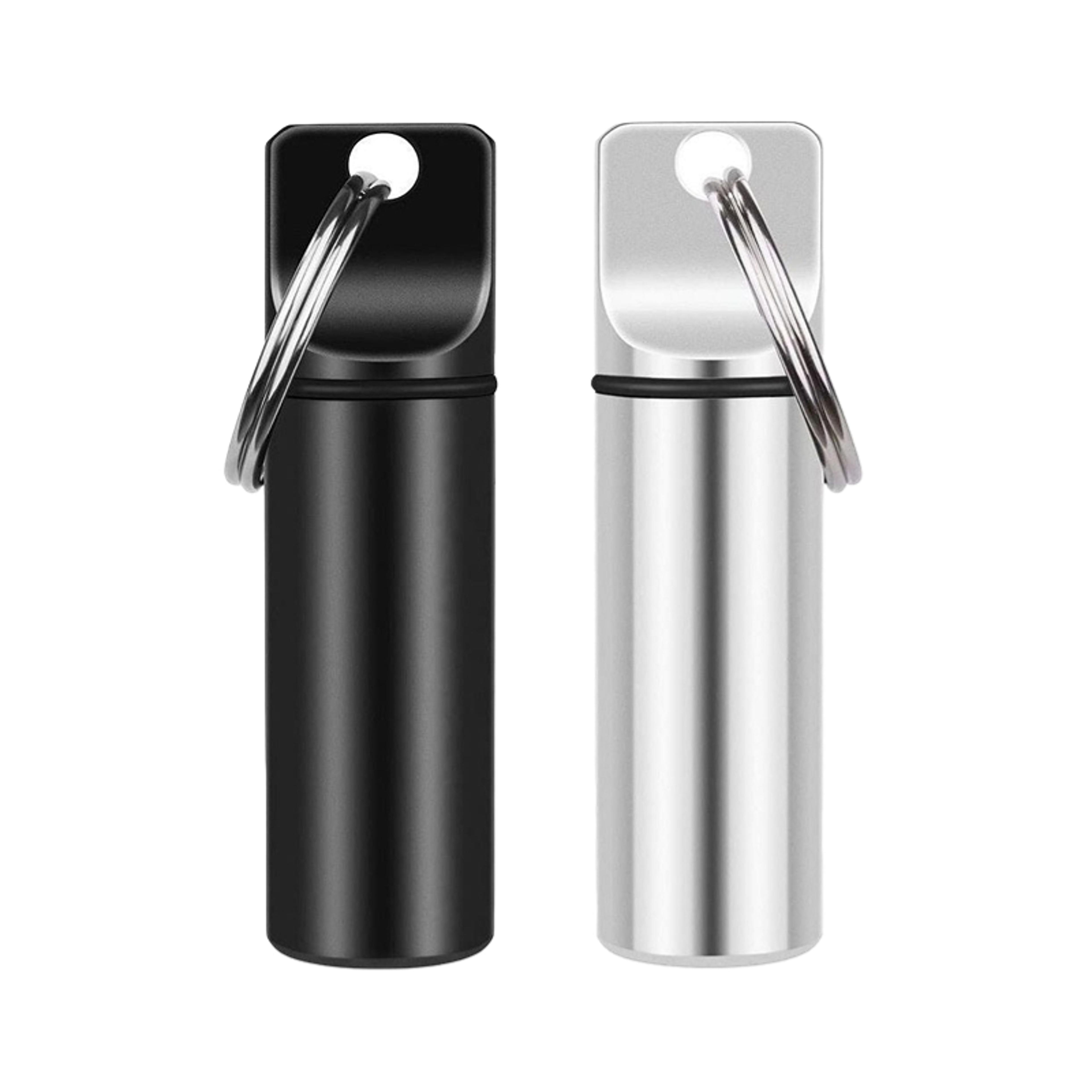 aluminum waterproof pill box with sealed storage keychain for vitamins