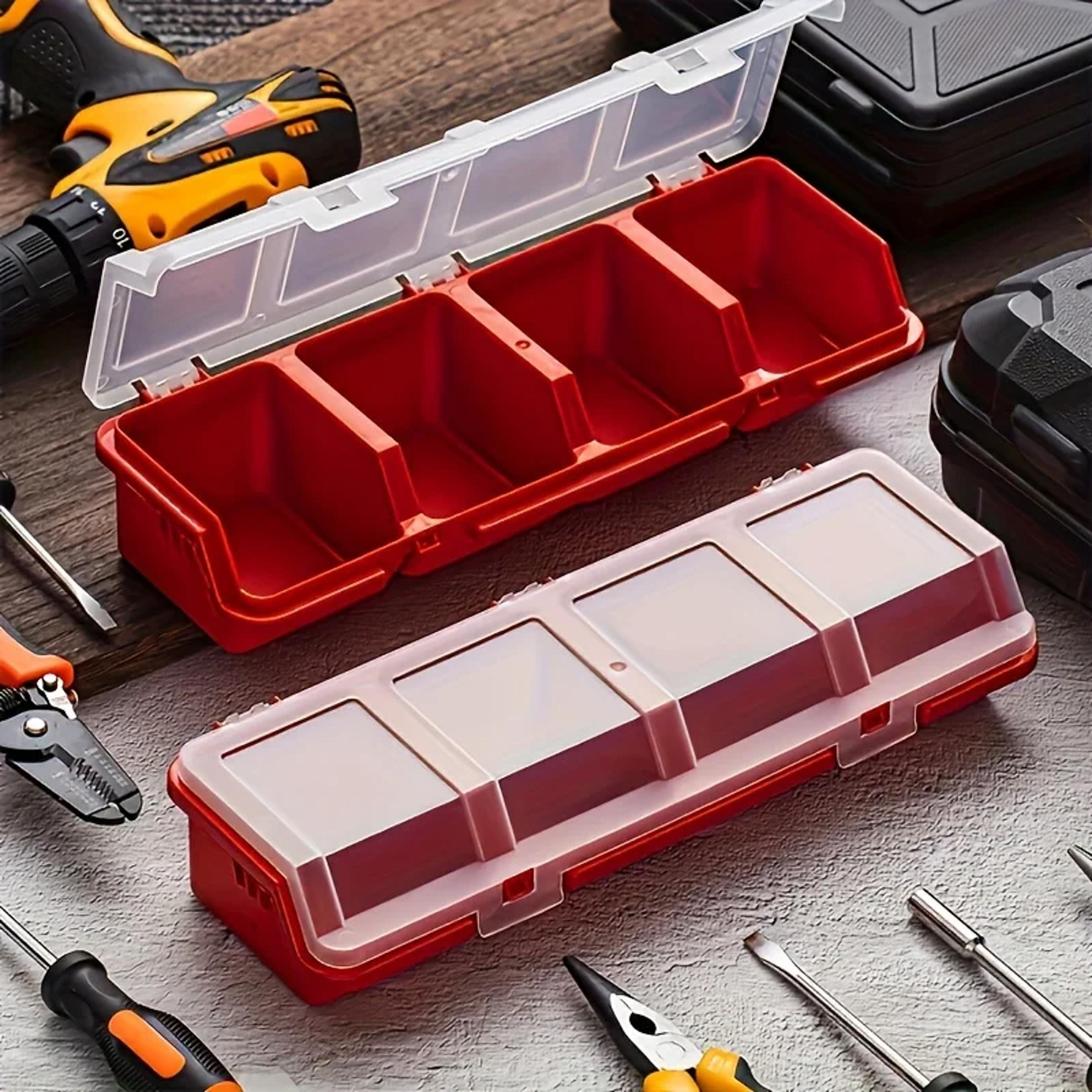 multi-compartment organizer box for small parts durable plastic storage case for jewelry, screws hardware