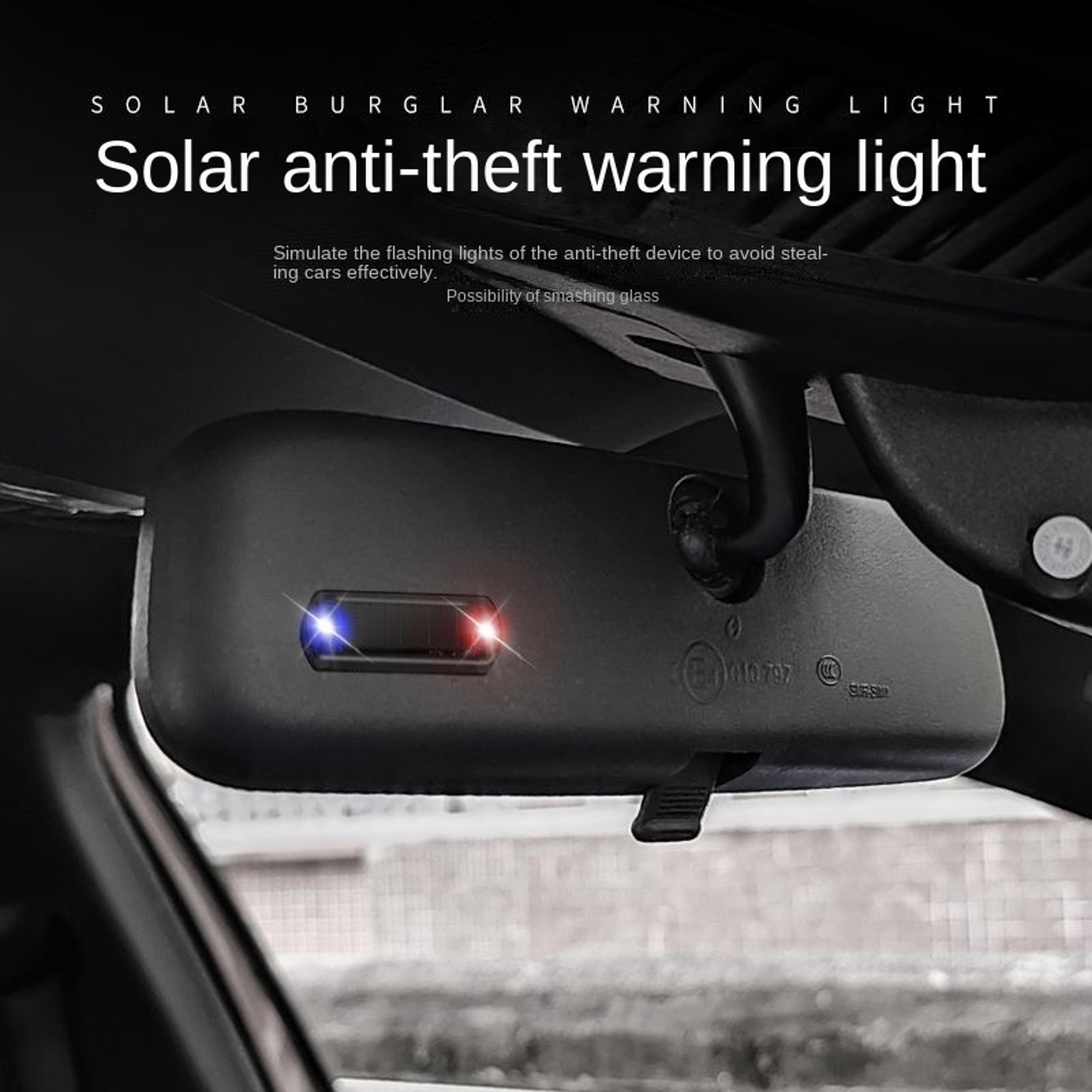 solar powered led warning light wireless anti-theft caution lamp for car security