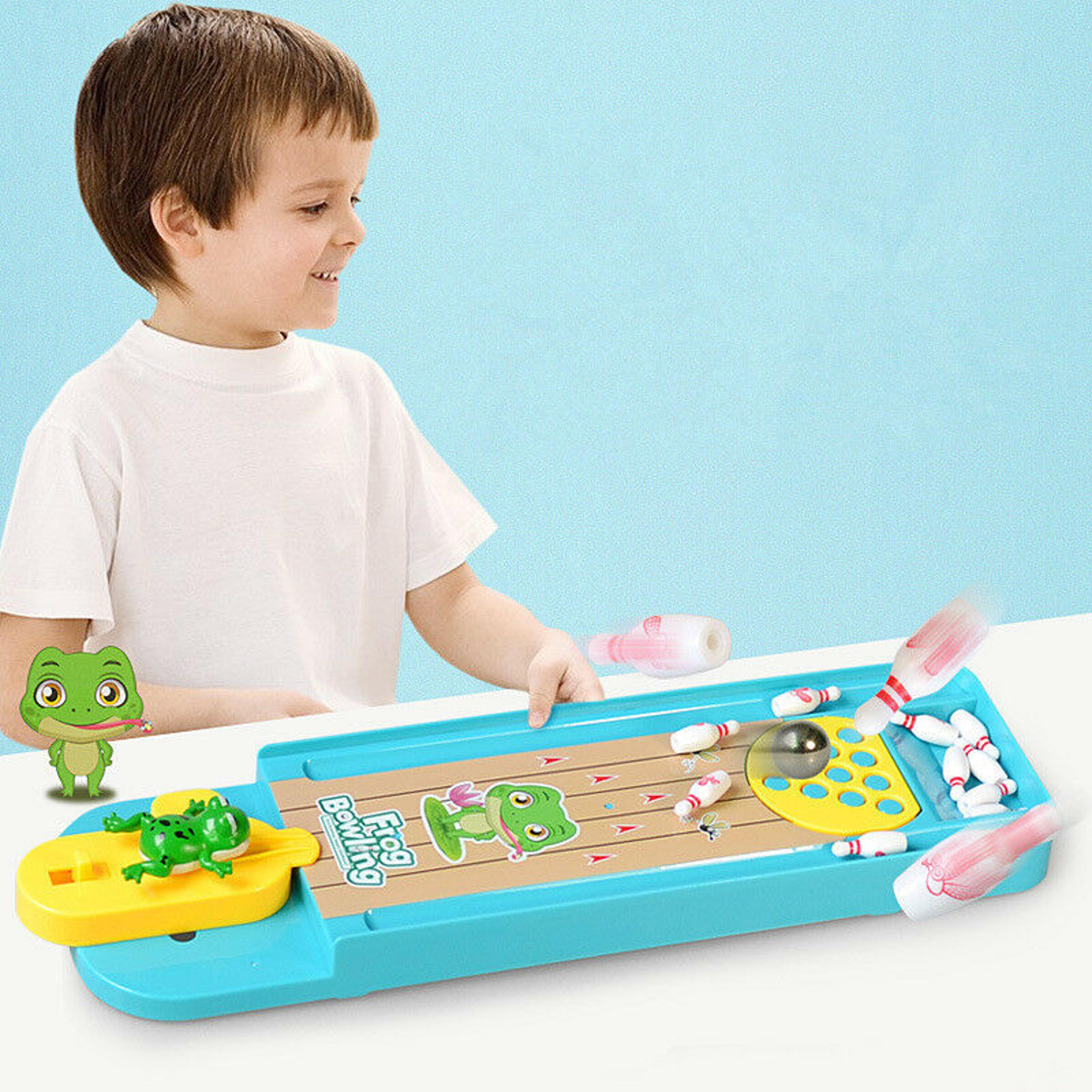mini frog bowling interactive game for children educational parent-child fun