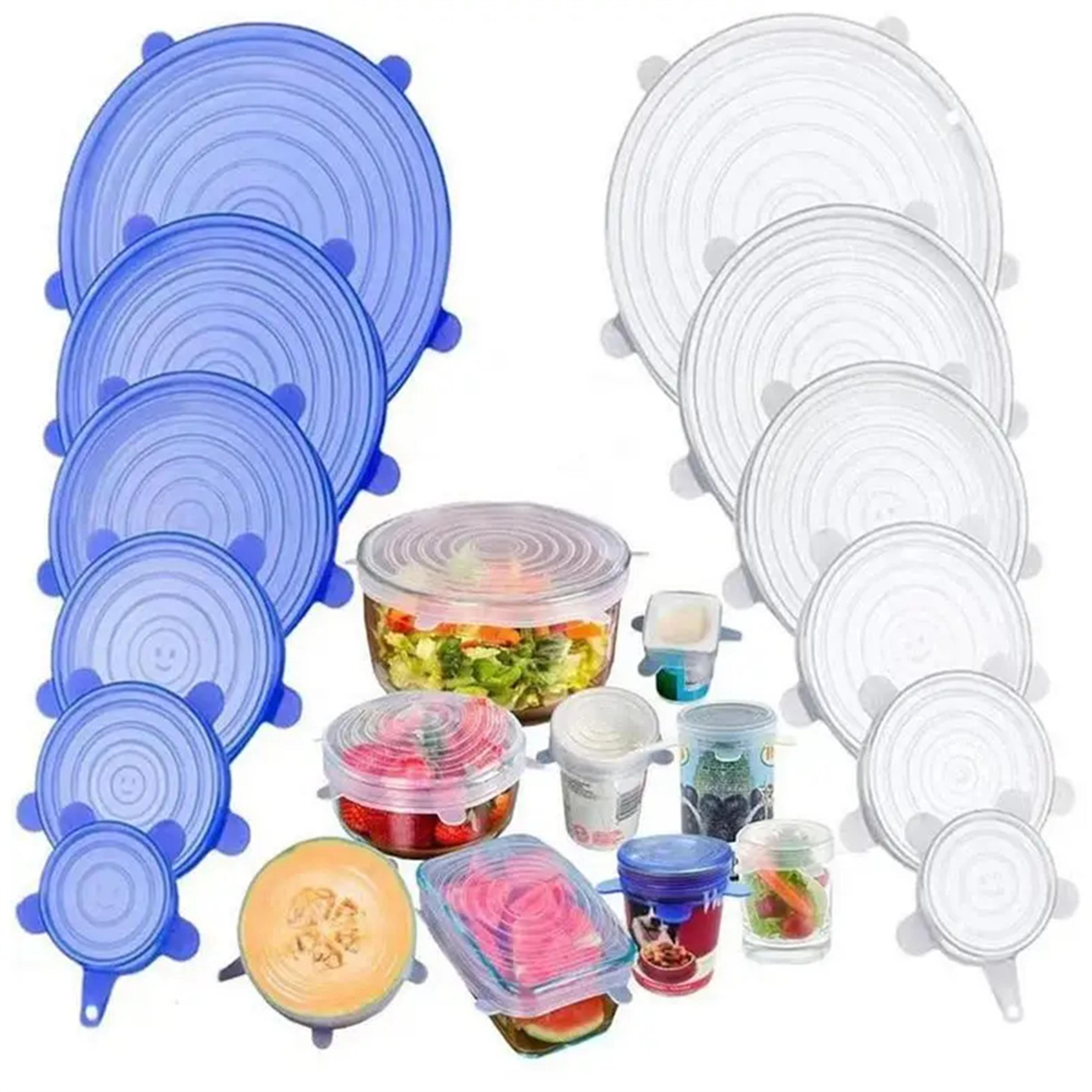 reusable silicone food storage lids airtight universal stretch covers for kitchen preservation