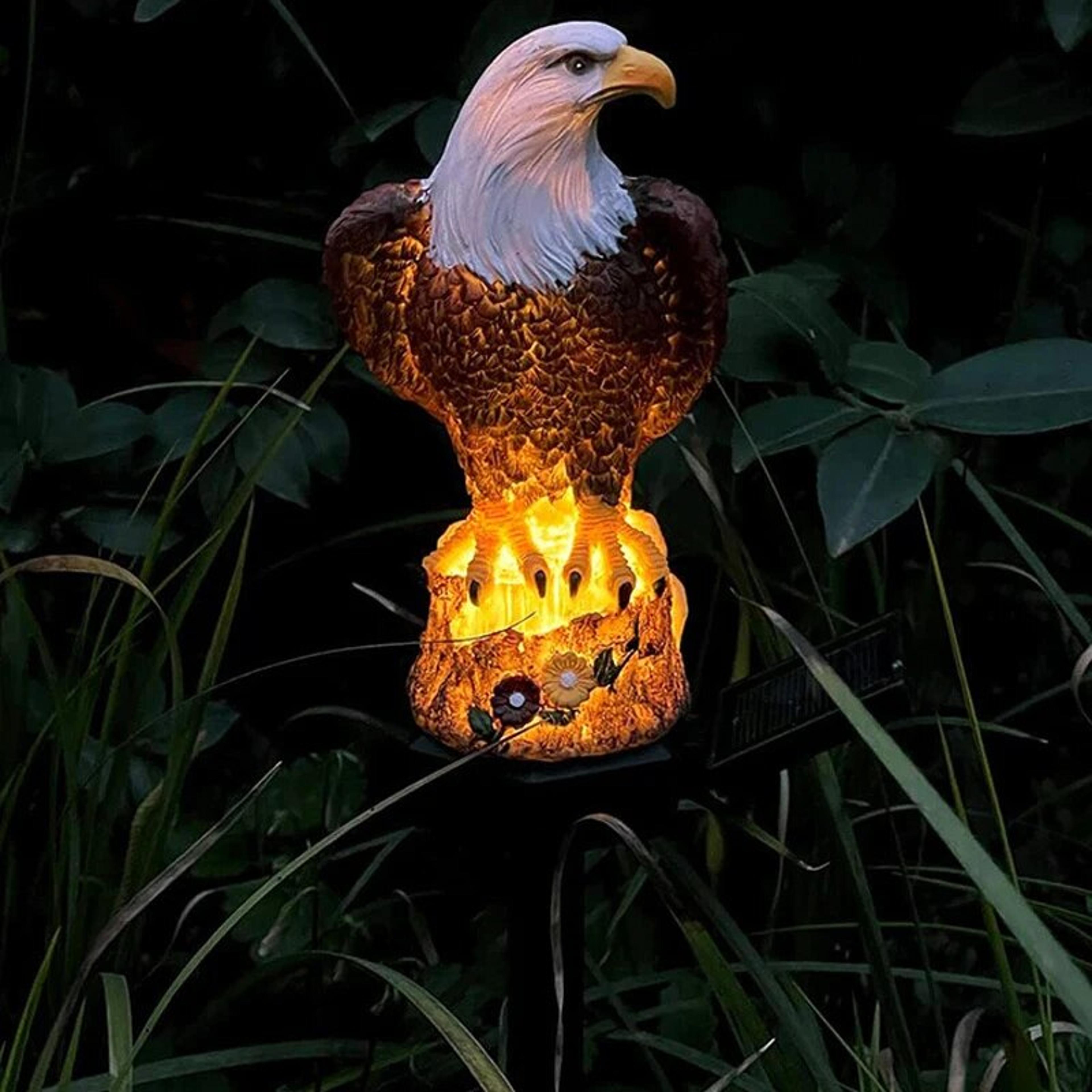 solar resin eagle lawn lamp outdoor led garden lamp for patio lawn decoration