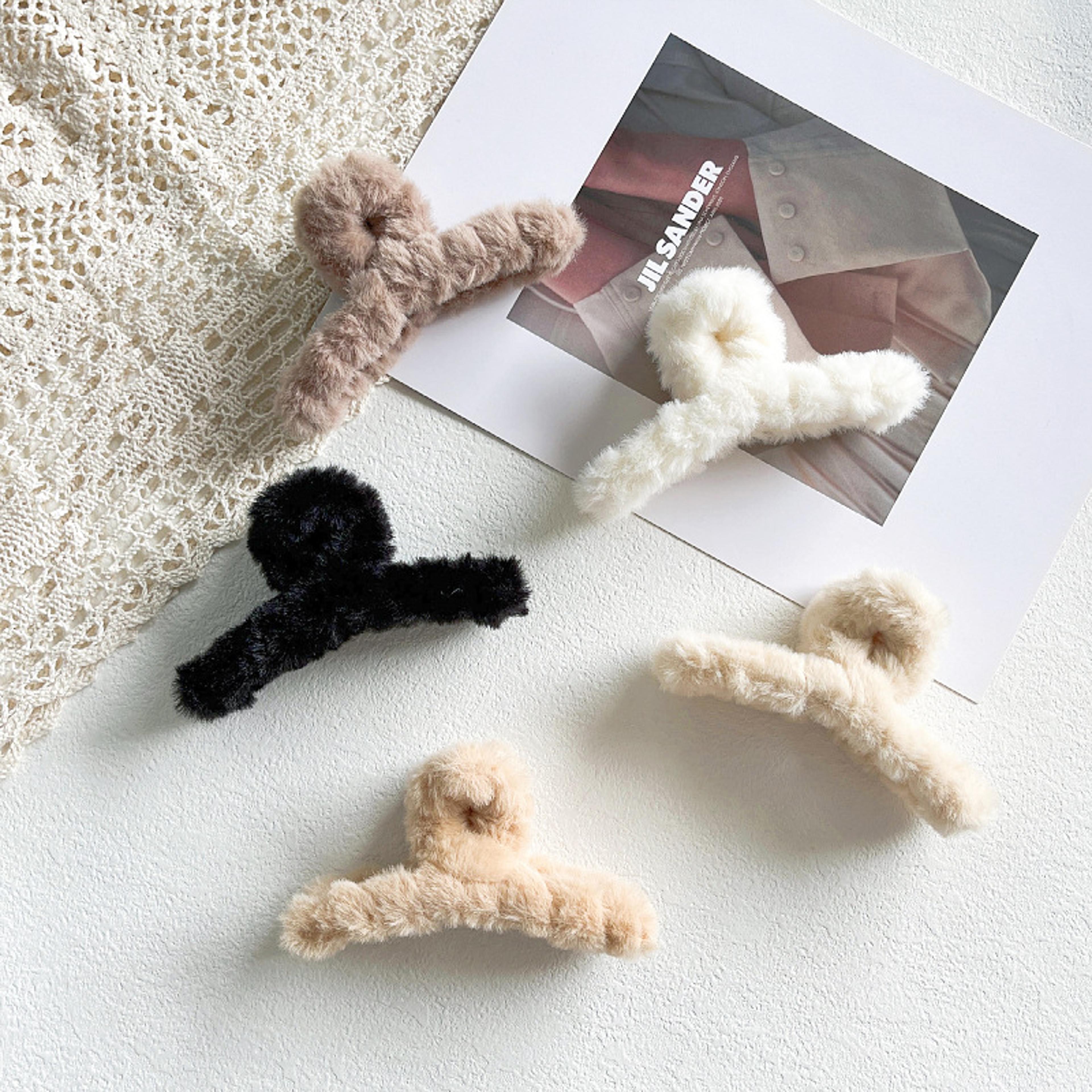 elegant plush hair clip claw extra large fashion hair accessory for girls