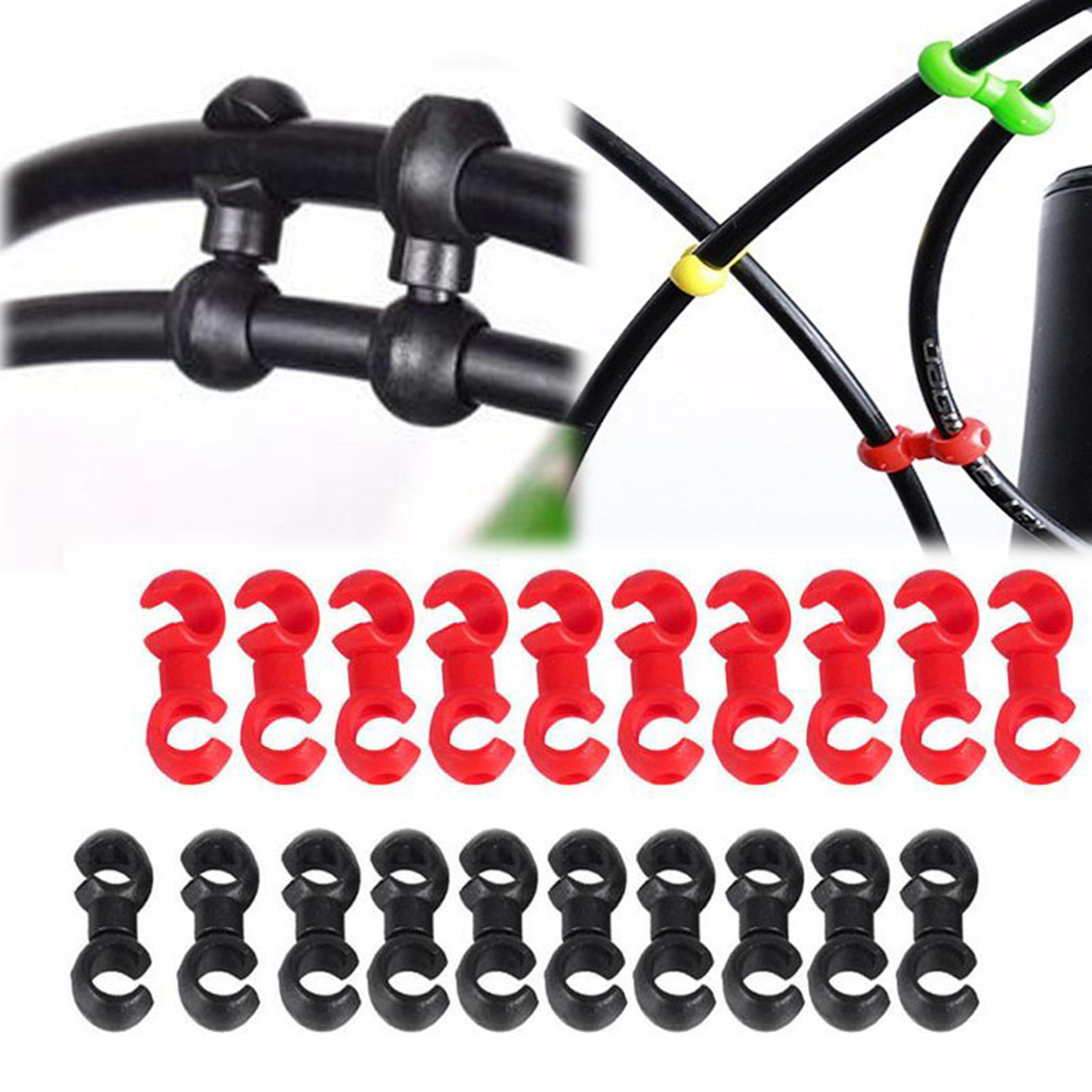 rotatable mtb bike brake line clip durable cable clasp derailleur shift clip