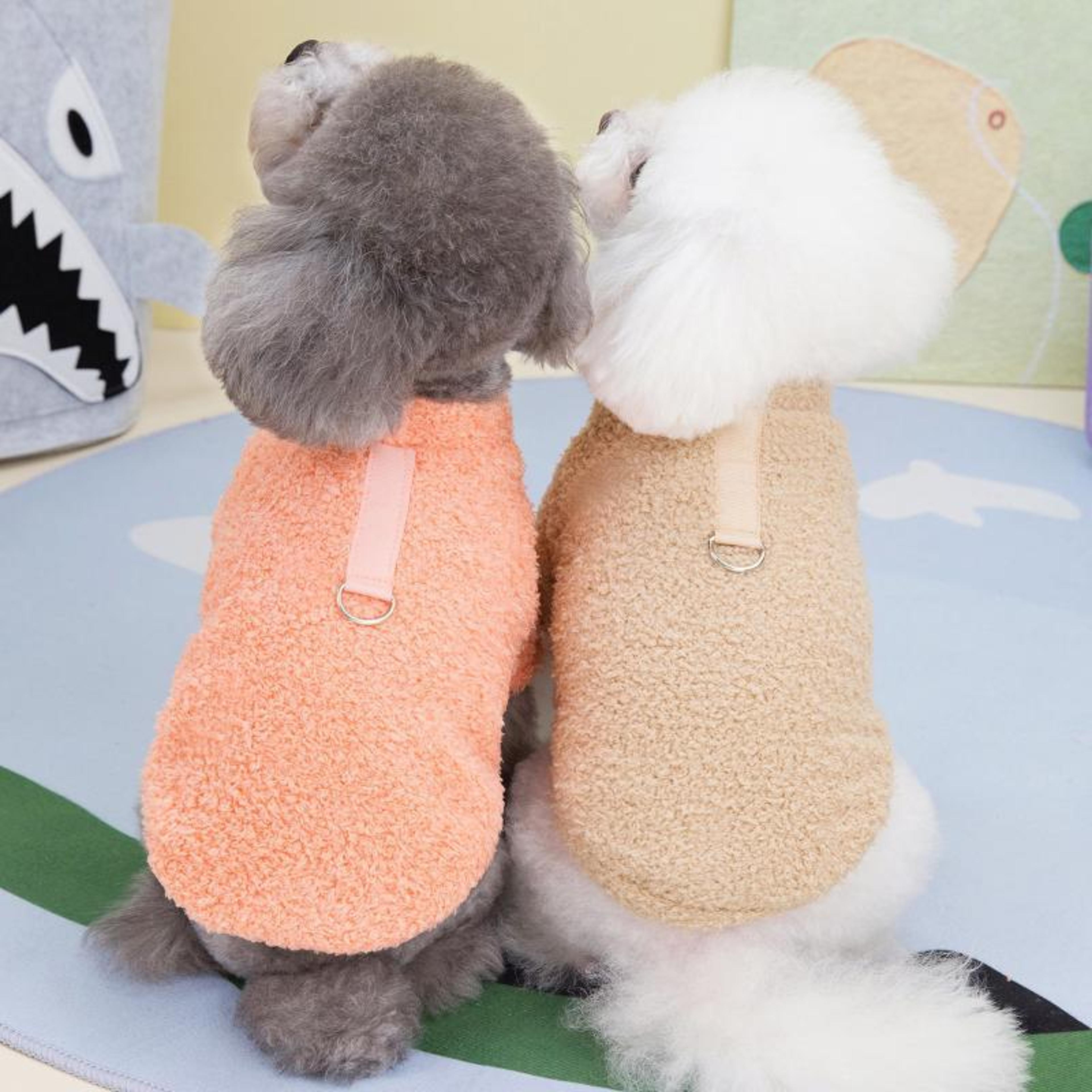 warm plush winter dog sweater for small medium dogs, soft puppy coat jacket for chihuahua, teddy cats