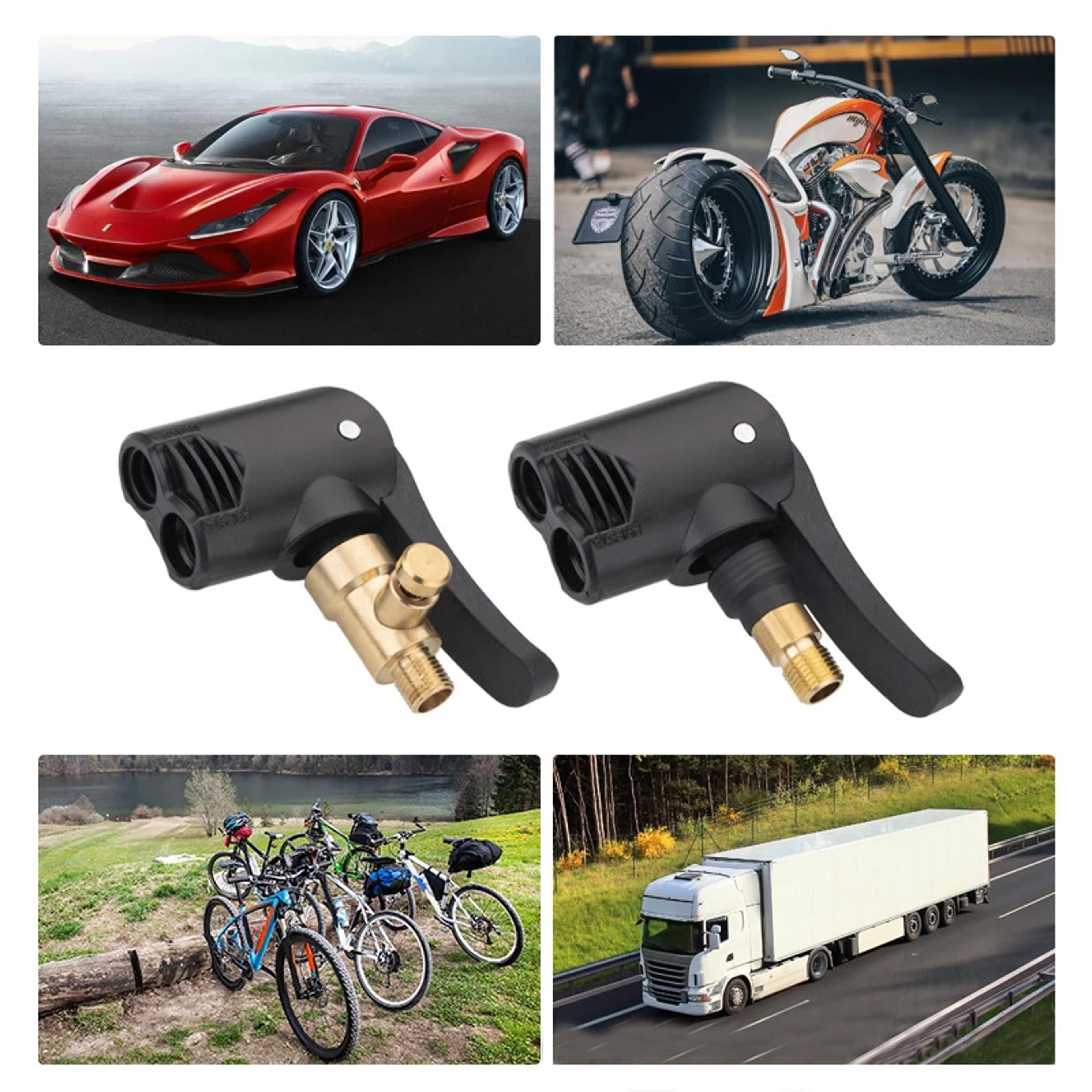 2-in-1 bicycle pump nozzle hose adapter inflatable pump motorbike air chuck inflator valve connector adapter auto accessories