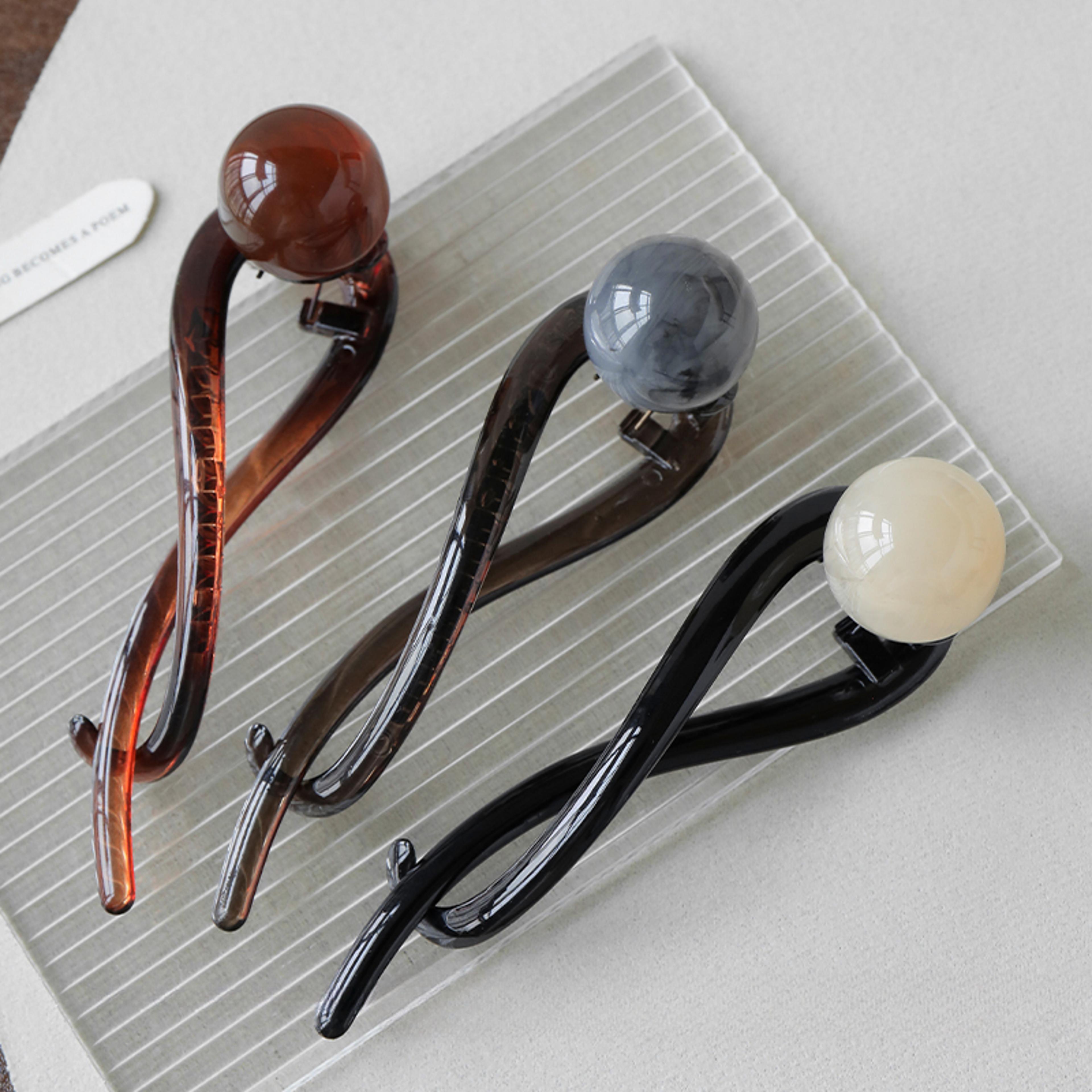 retro s-shape twist hair clip multi-color ponytail claw accessory