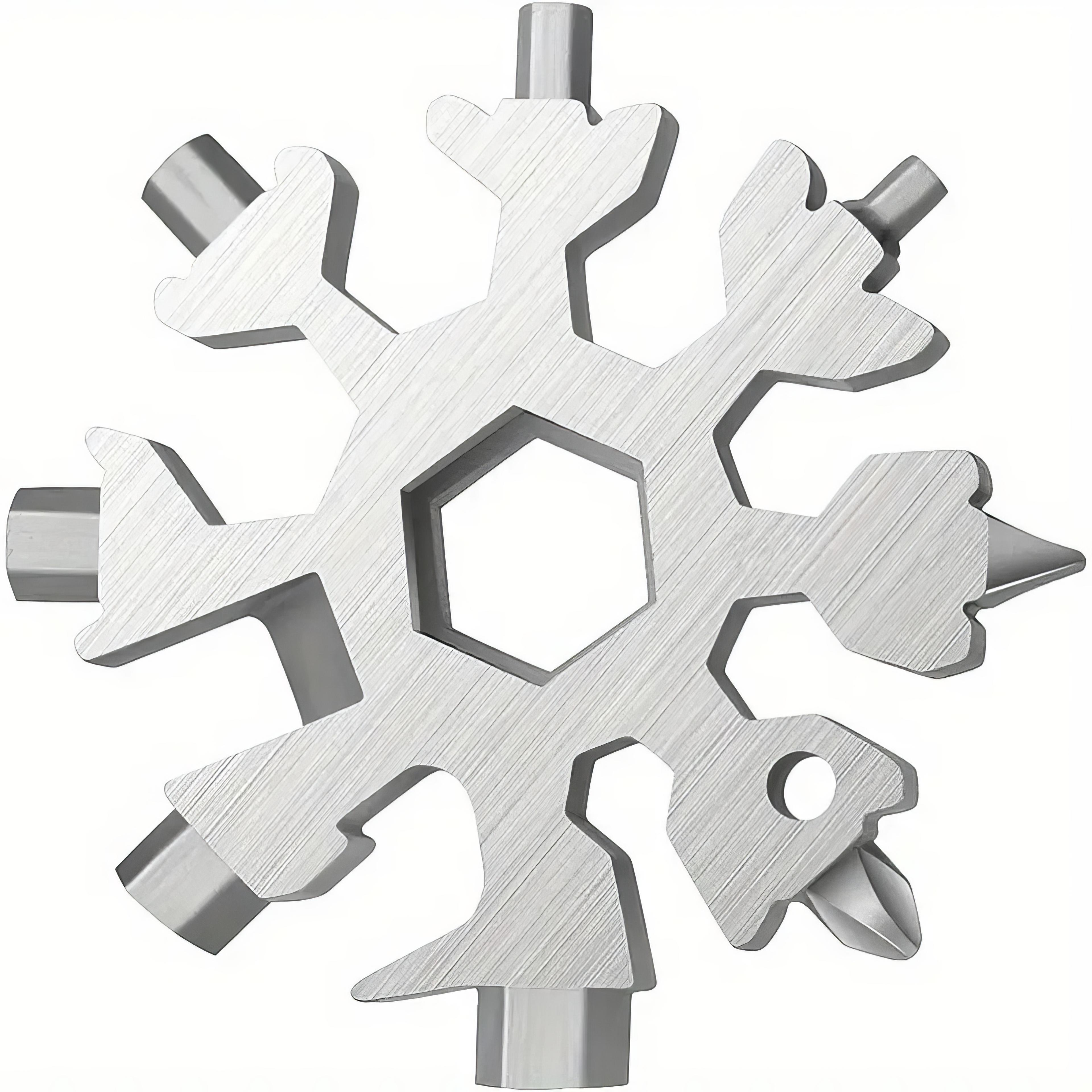 snowflake stainless steel multifunctional tool compact outdoor multi tool bottle opener keychain
