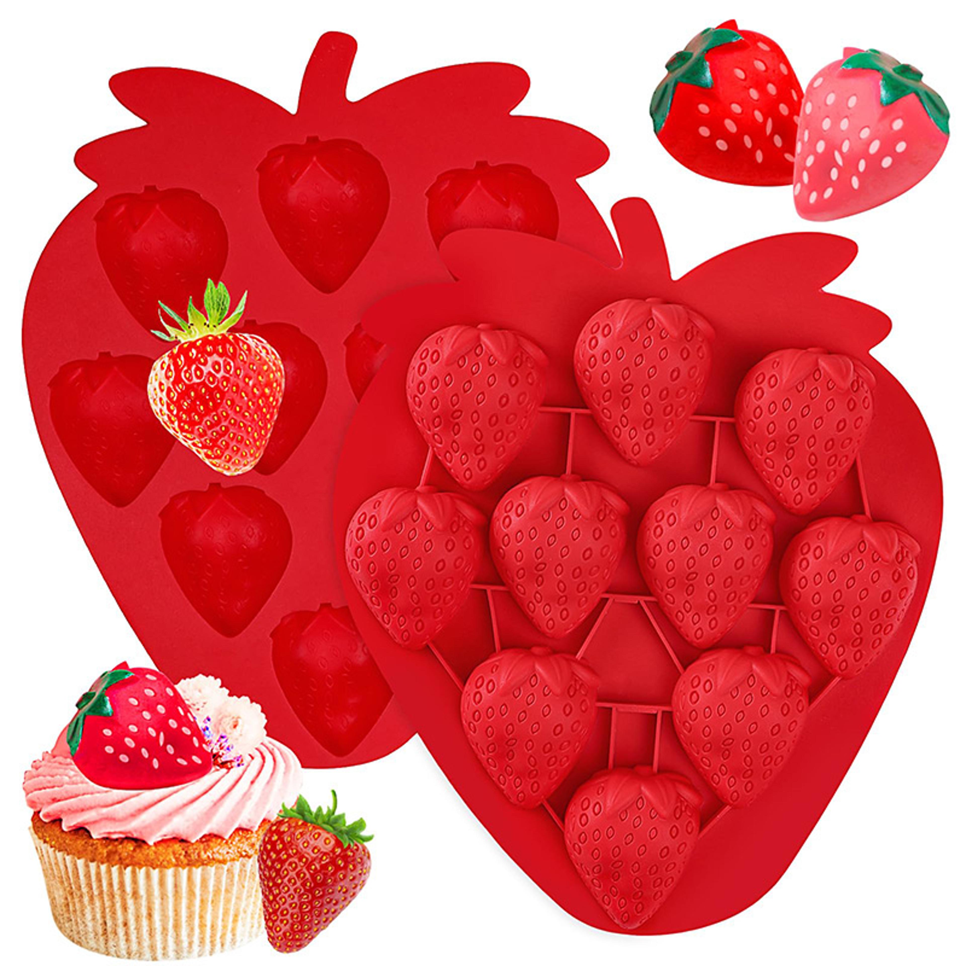 strawberry silicone mold cute fruit ice cube tray for chocolate candy baking and crafts
