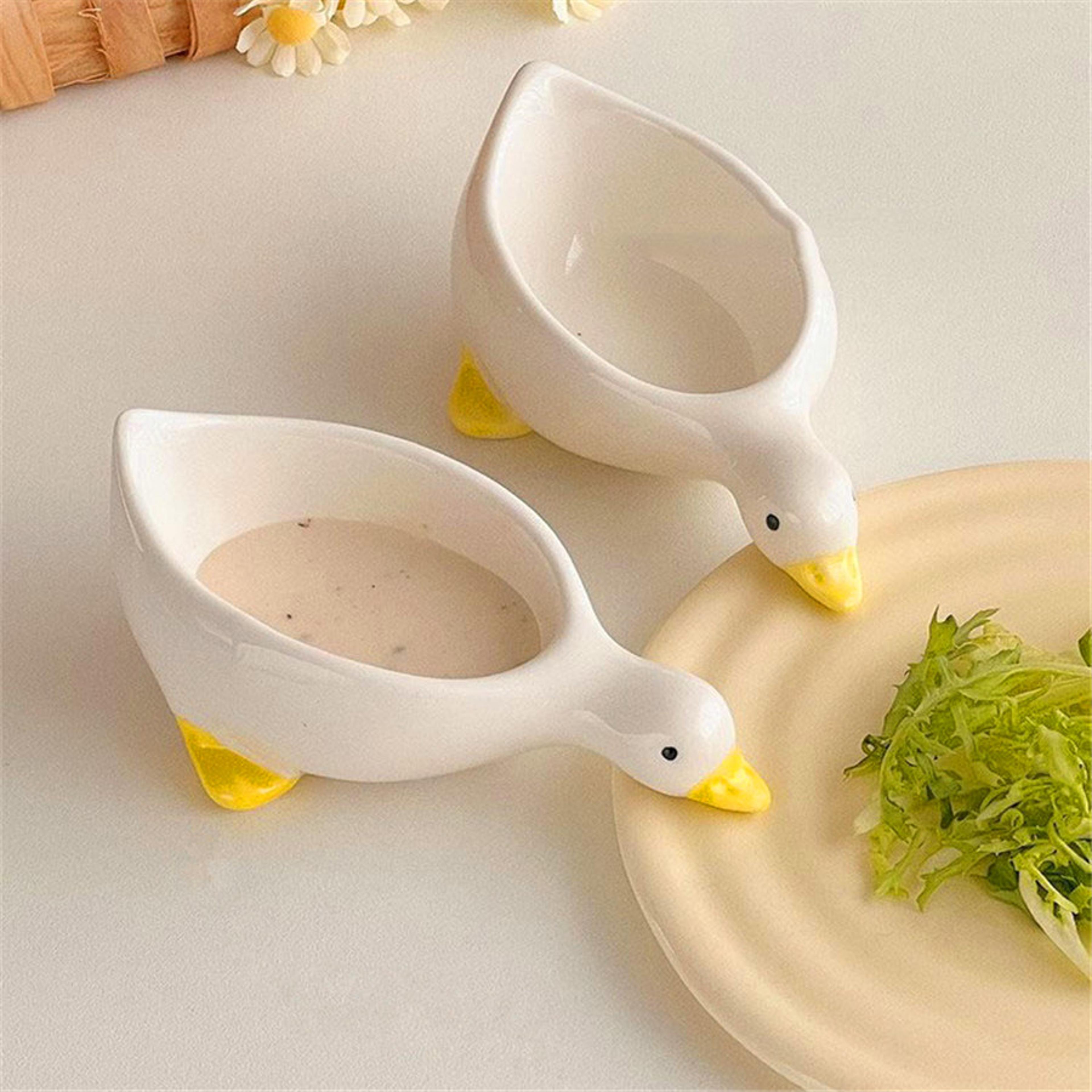 ceramic duck mini bowl cute salad dipping dish