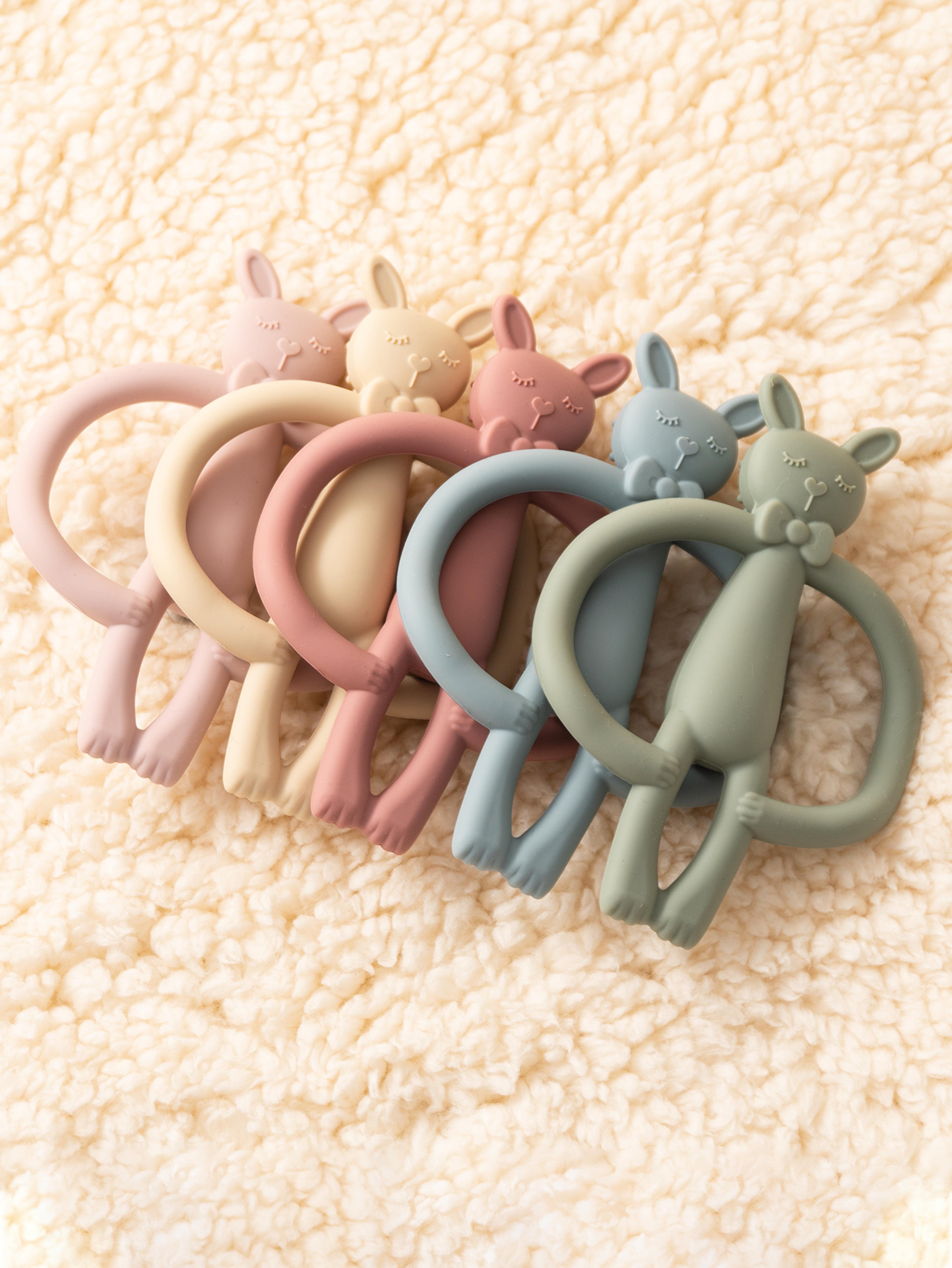 toys teething infant chewing toy, color kids silicone teether, gifts newborn cartoon rabbit teether