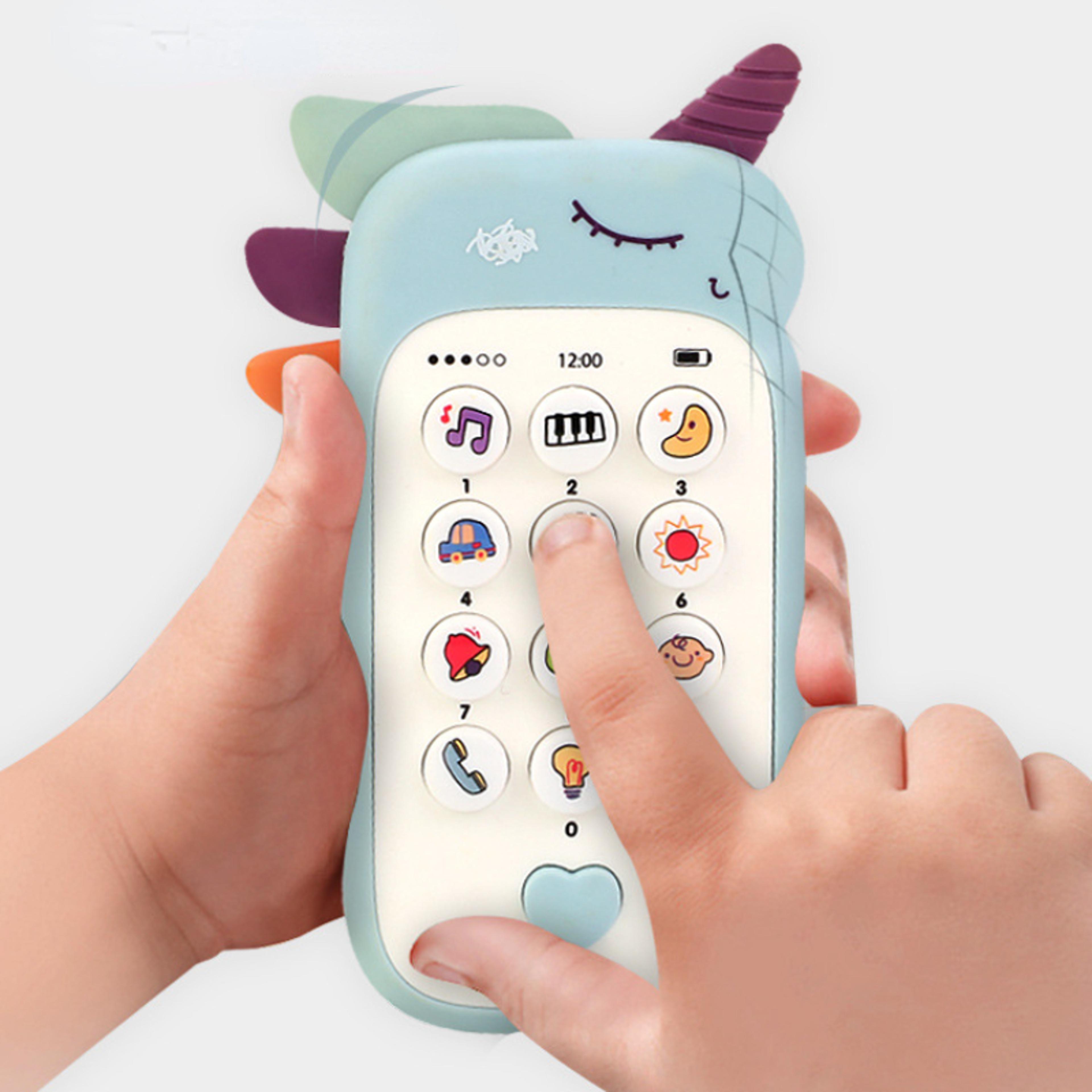 simulation phone baby toy, music sound, infant learning teether