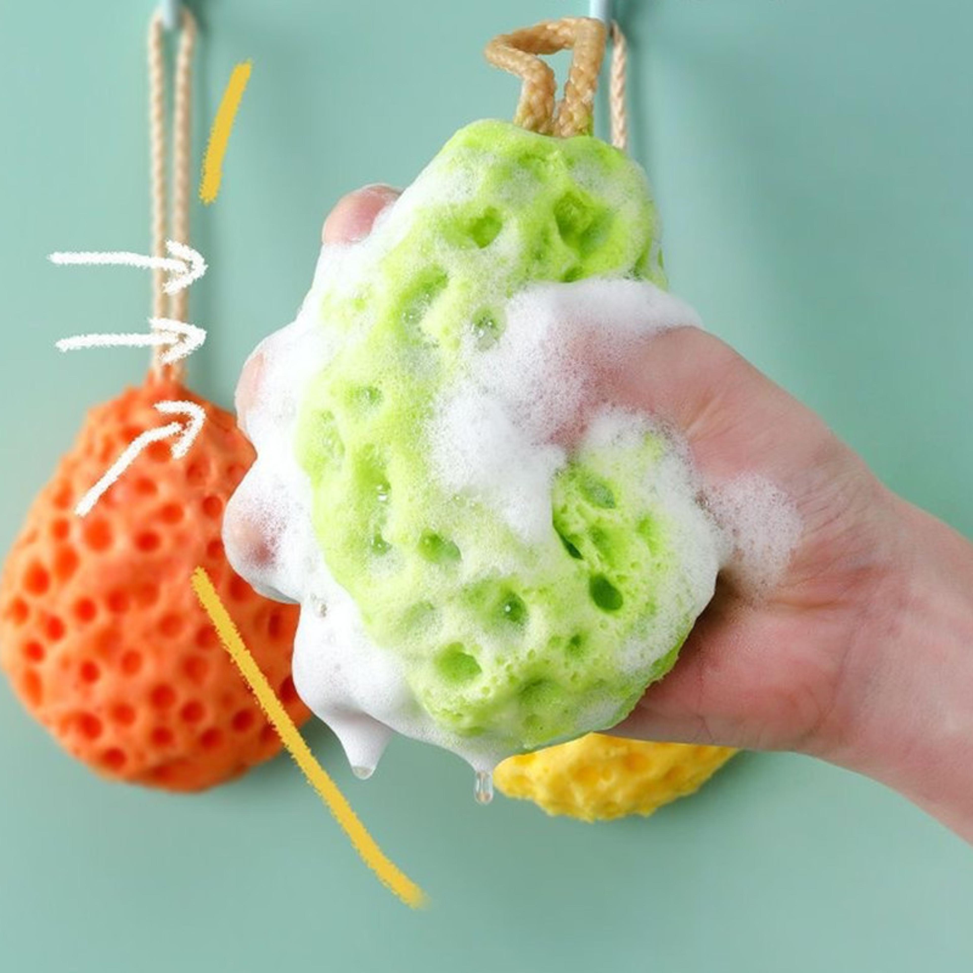 bath ball body cleaning shower, children kid baby shower supplies, super absorbent honeycomb, exfoliating scrubber soft