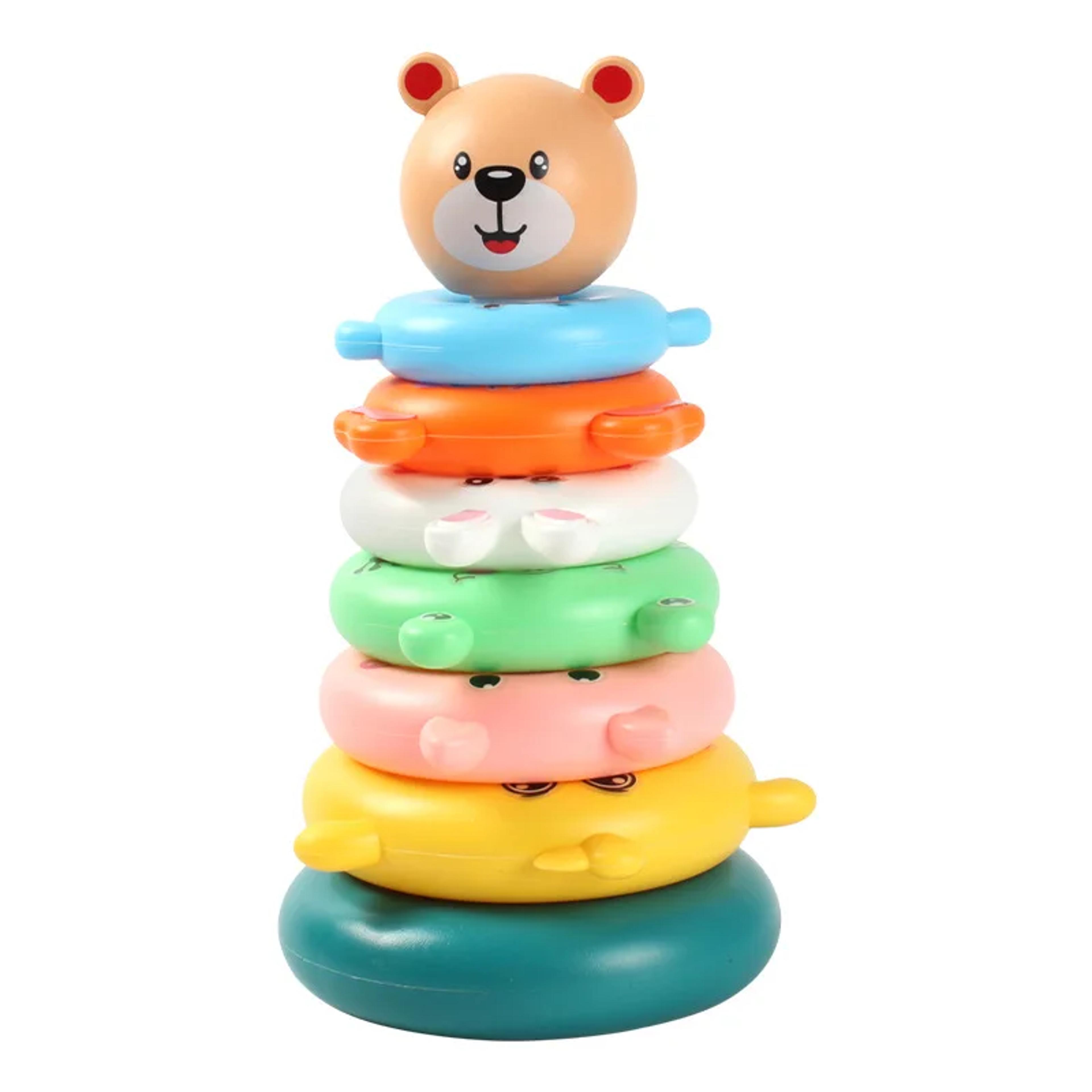 kids gift educational puzzle pyramid tower, cup stacking toy, beach bathtub toy for kids