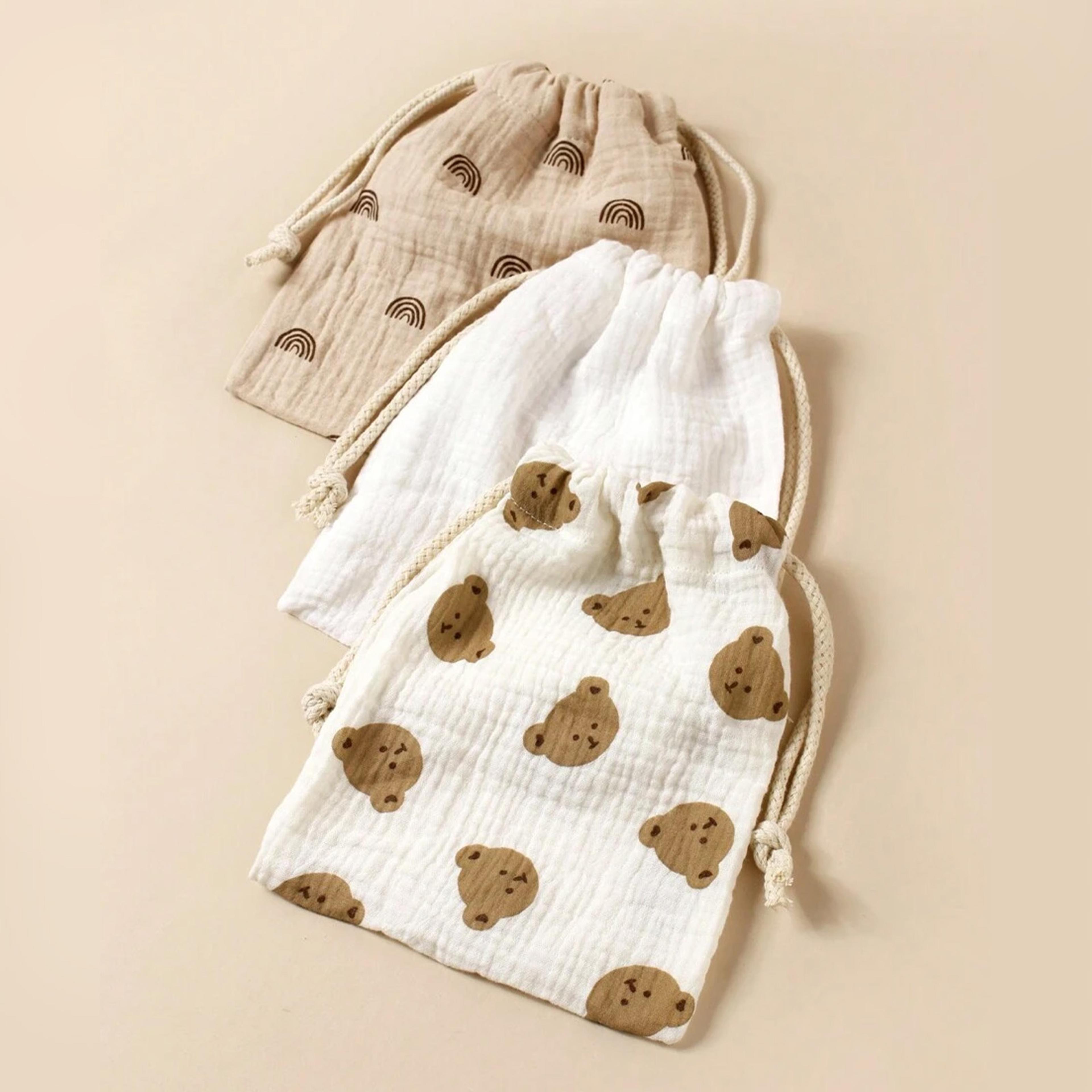 hanging storage pouch for outdoor stroller, mommy bag, drawstring baby gift bag, dustproof room storage
