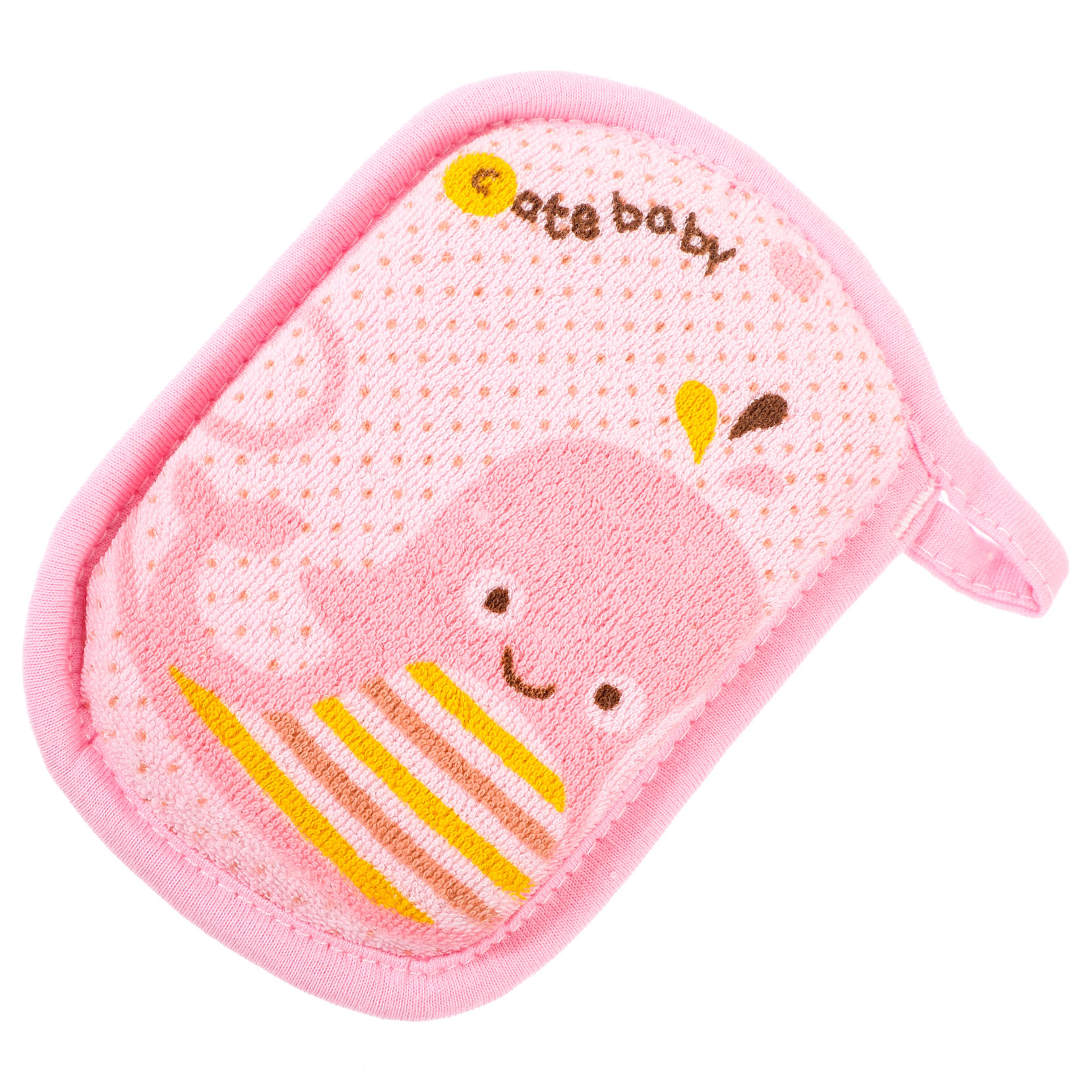 comfortable baby bath scrubber sponge tool for infant bathing, cartoon bath accessories for toddlers