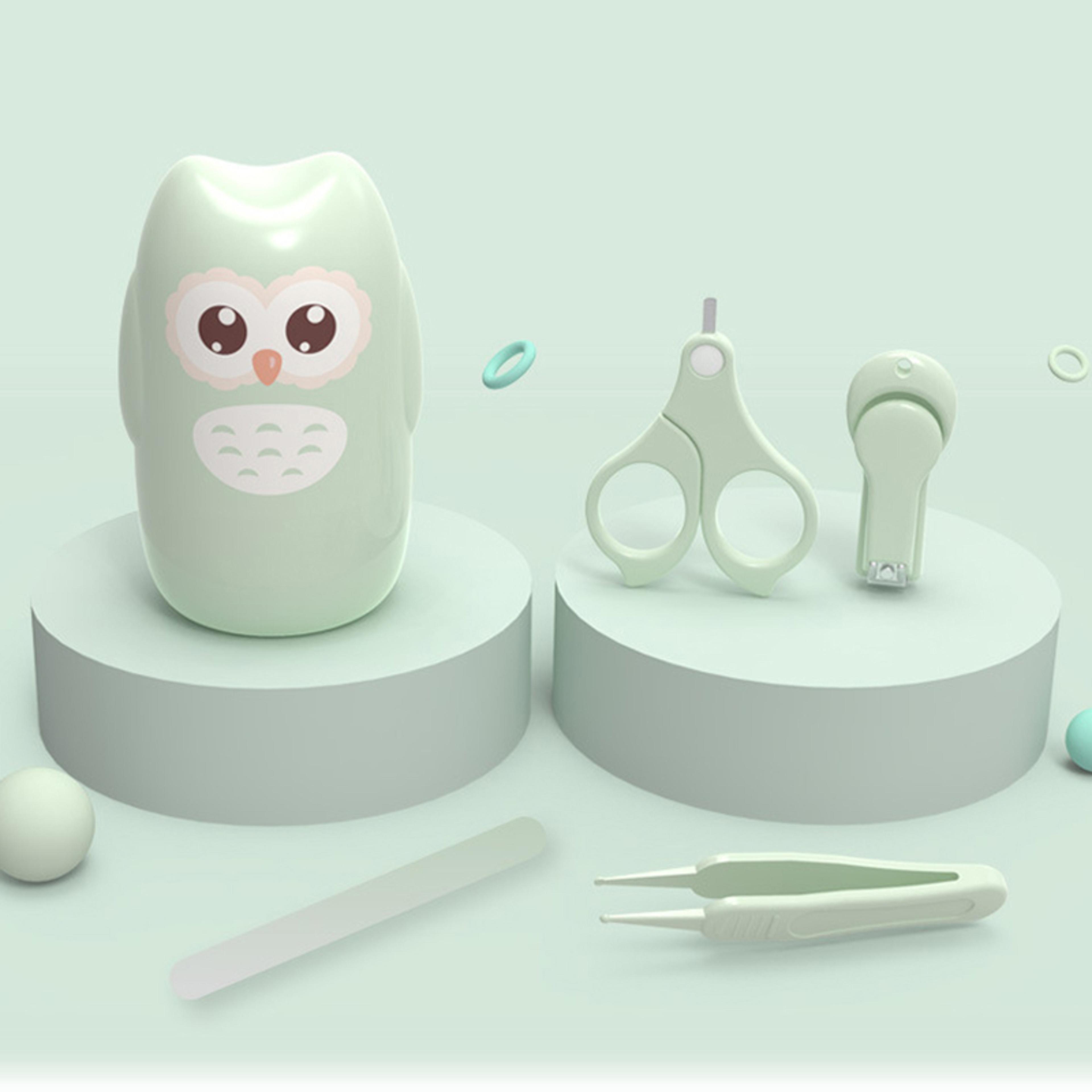 portable baby nail scissor set, kid safe nail clipper, trimmer, tweezer, file, and manicure kit for children