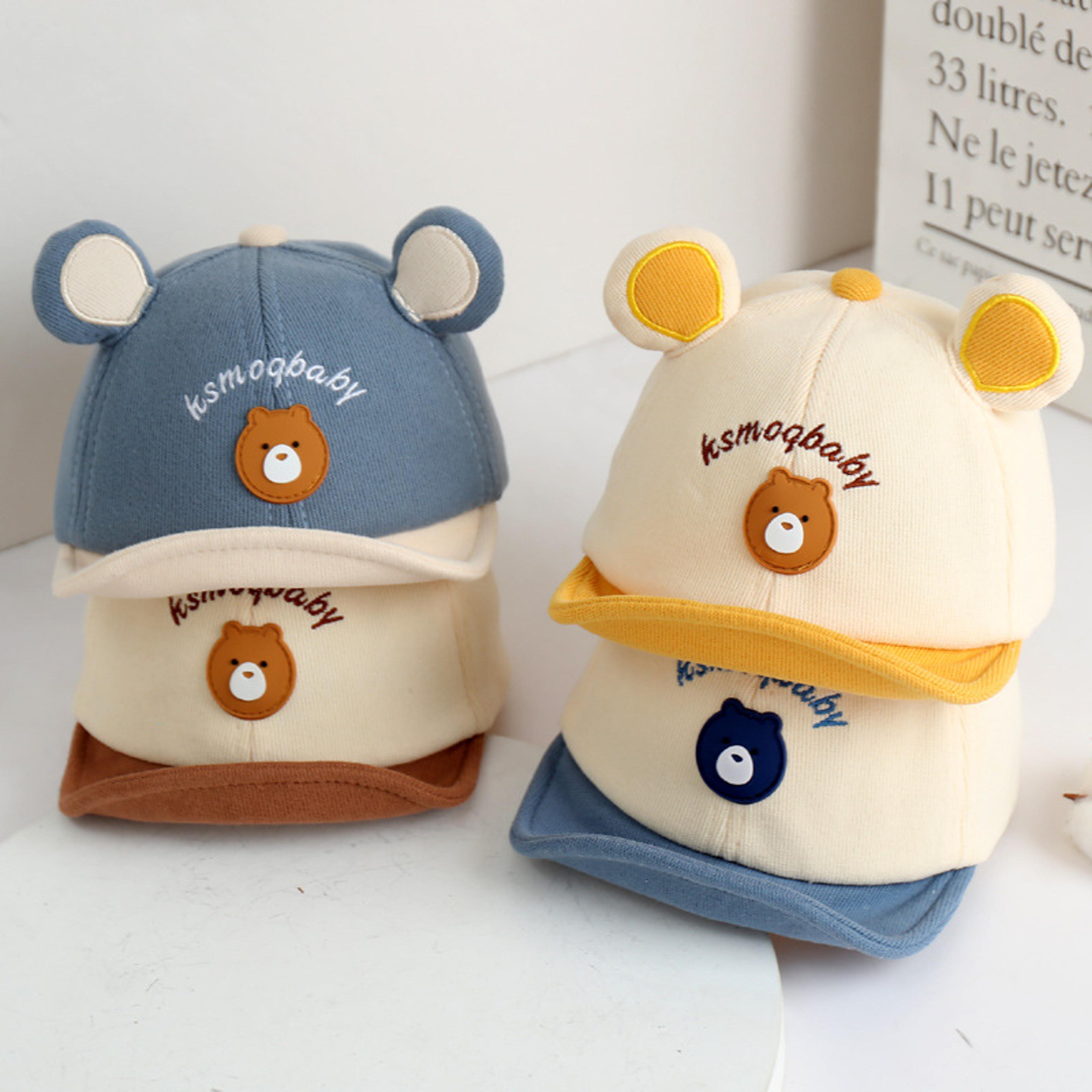 cartoon bear baby baseball cap with ears for boys and girls