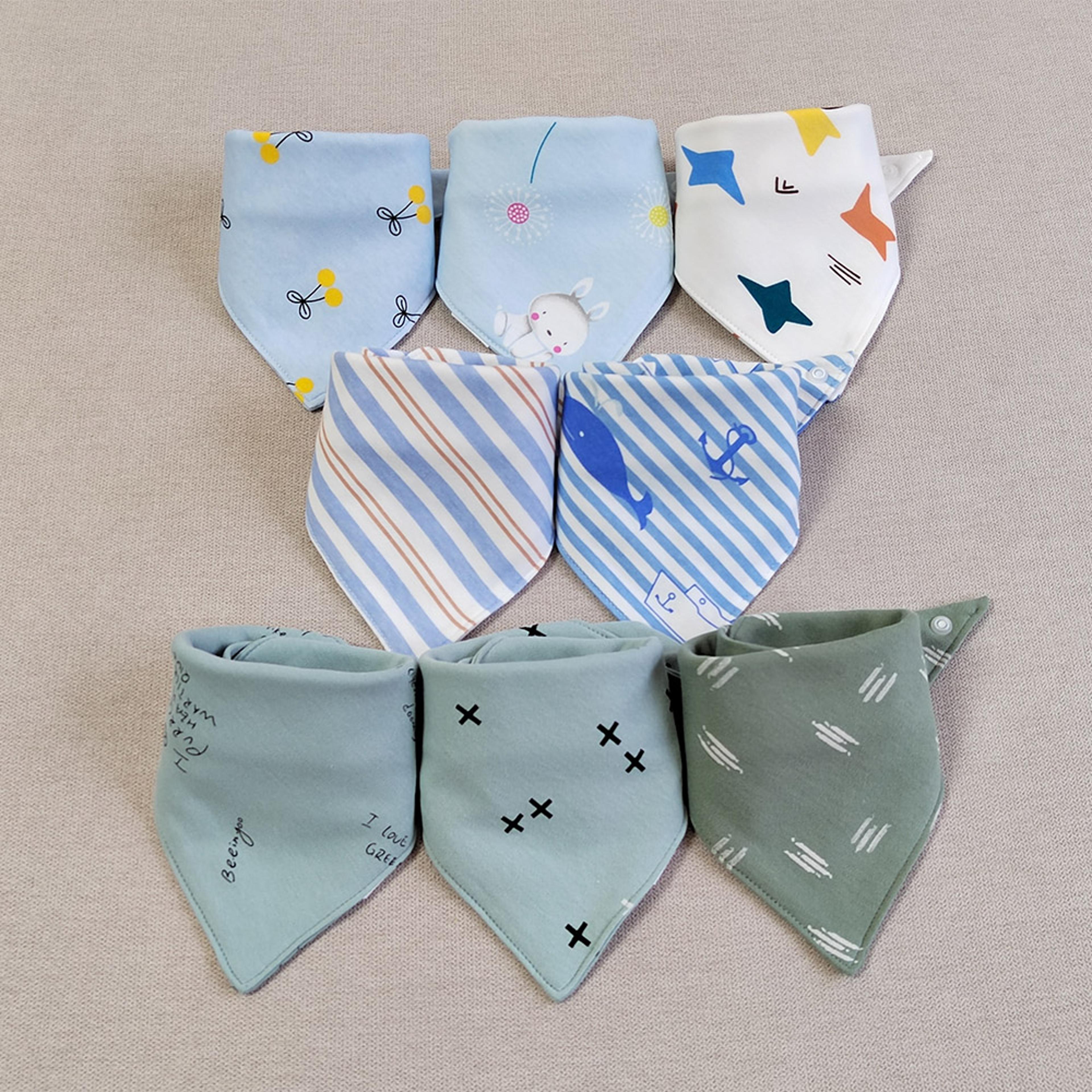 infant feeding slabber, baby bibs burp cloths cotton triangle, double layer teething saliva towel newborn stuff