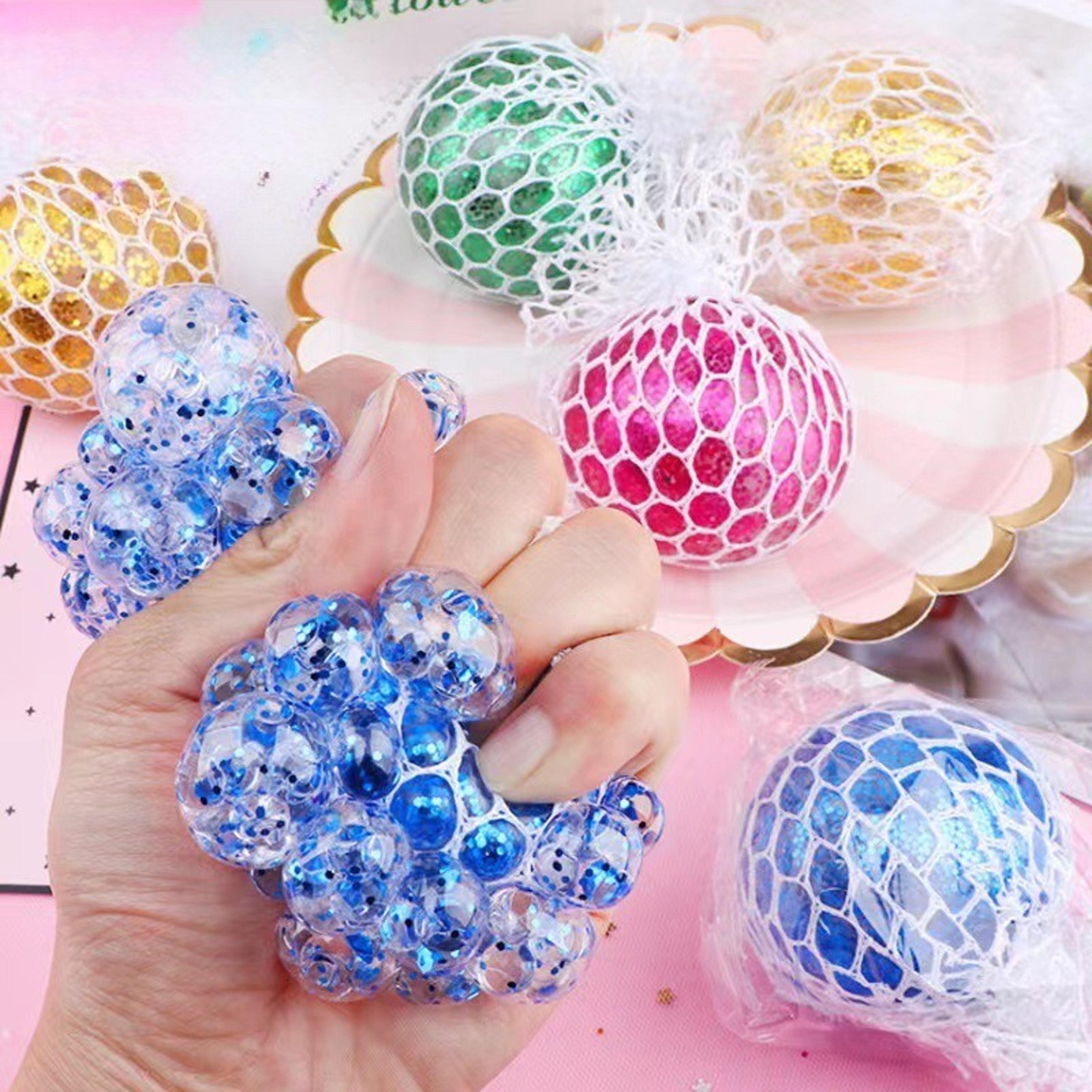 squeeze colourful mesh balls, antistress slime ball fidget toy for pressure relief, squishy stress ball gift