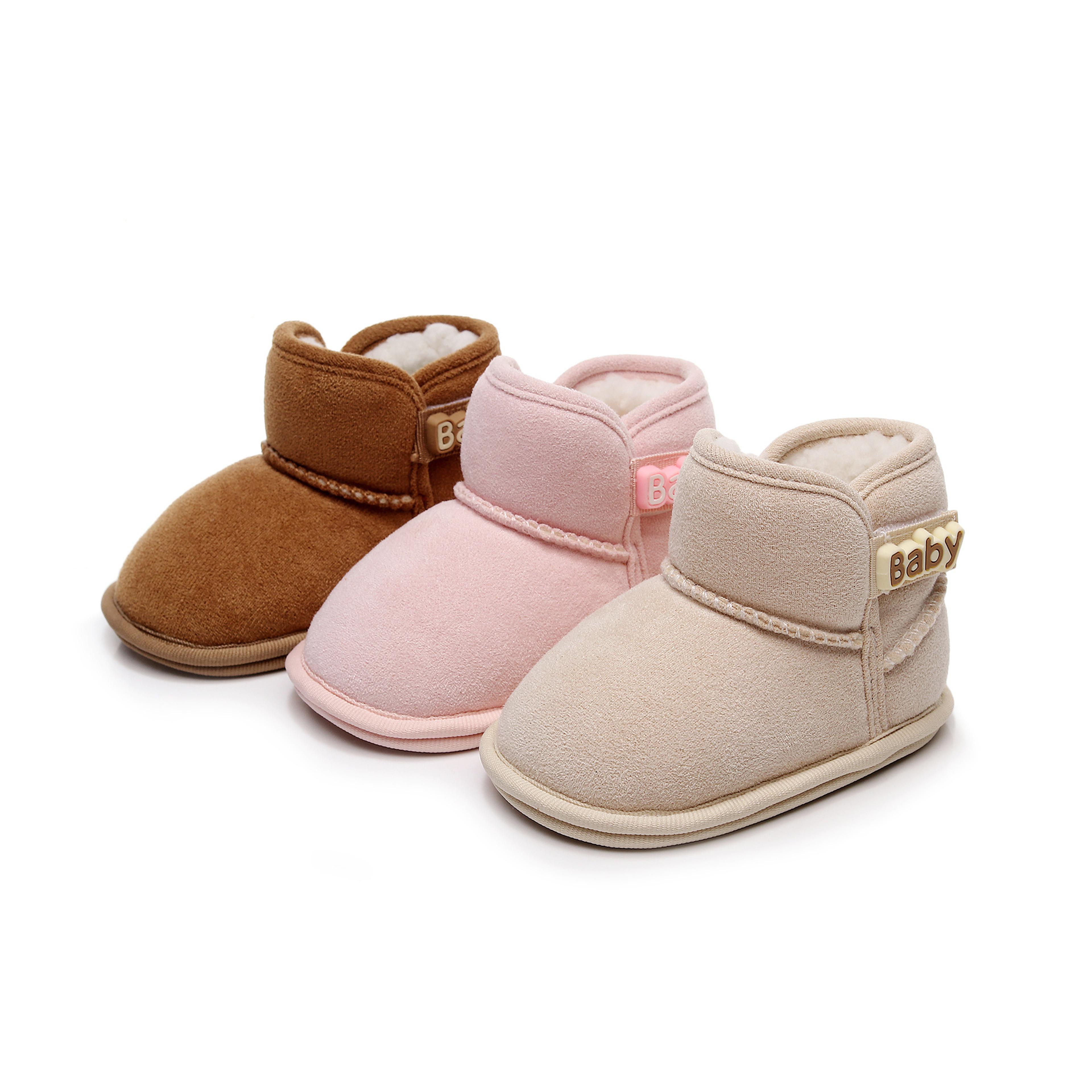 toddler warm winter snow boots, newborn baby fleece ankle boots, non-slip thickened shoes for girls and boys