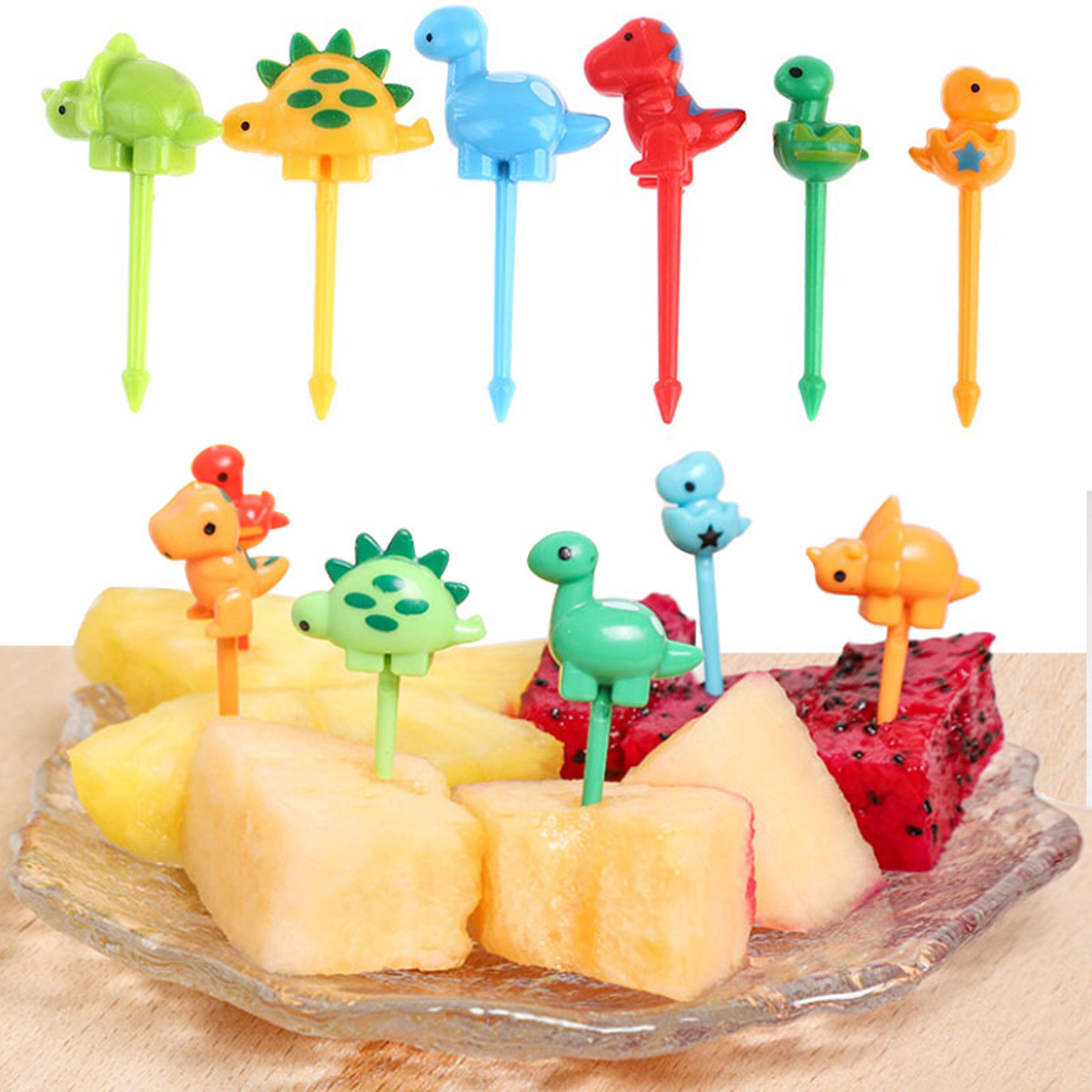mini cartoon animal fork, food grade plastic toothpicks, kids bento party decoration