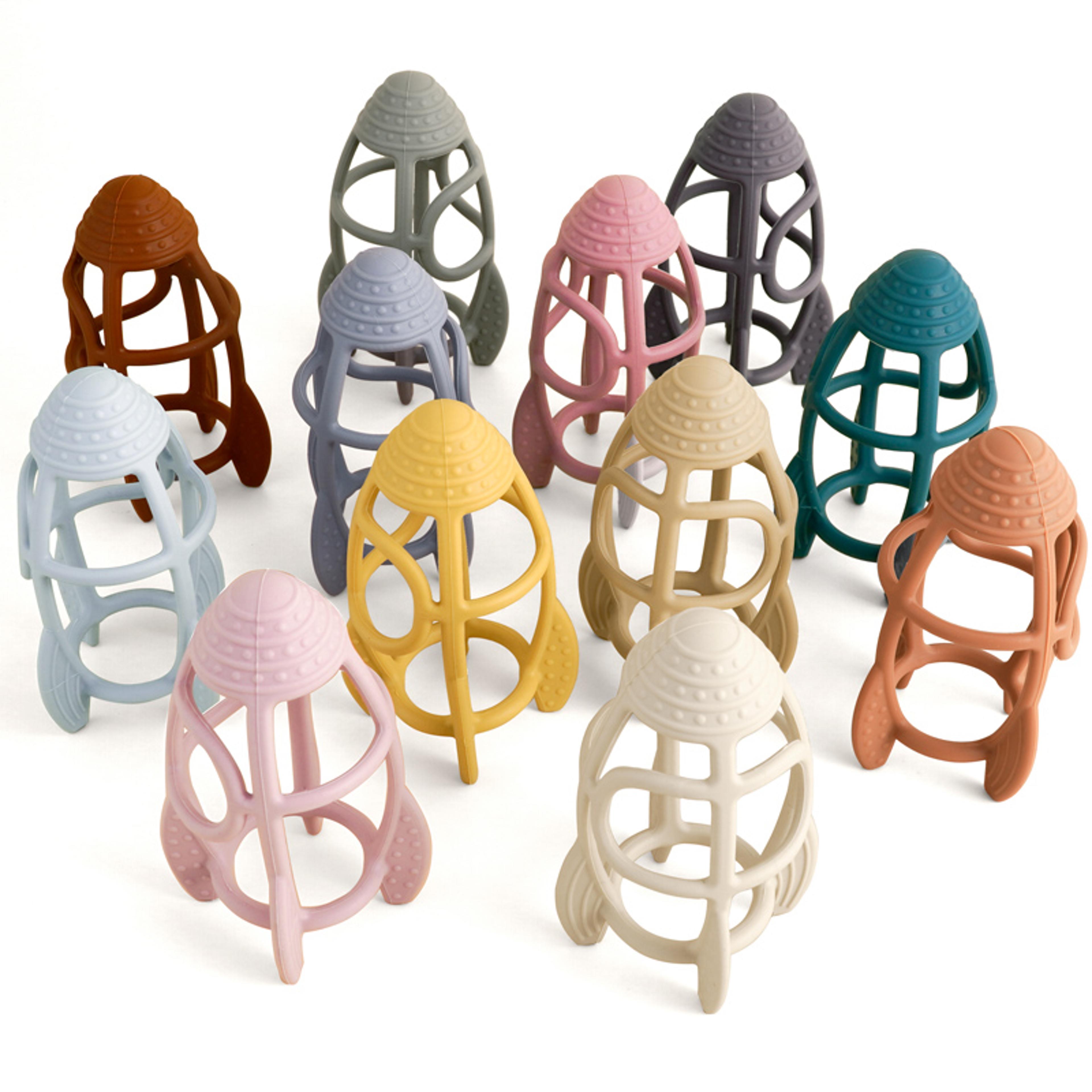 teething infant chewing toy fashionable rocket shape silicone baby teethers nursing gift for kids fidget toy children's products