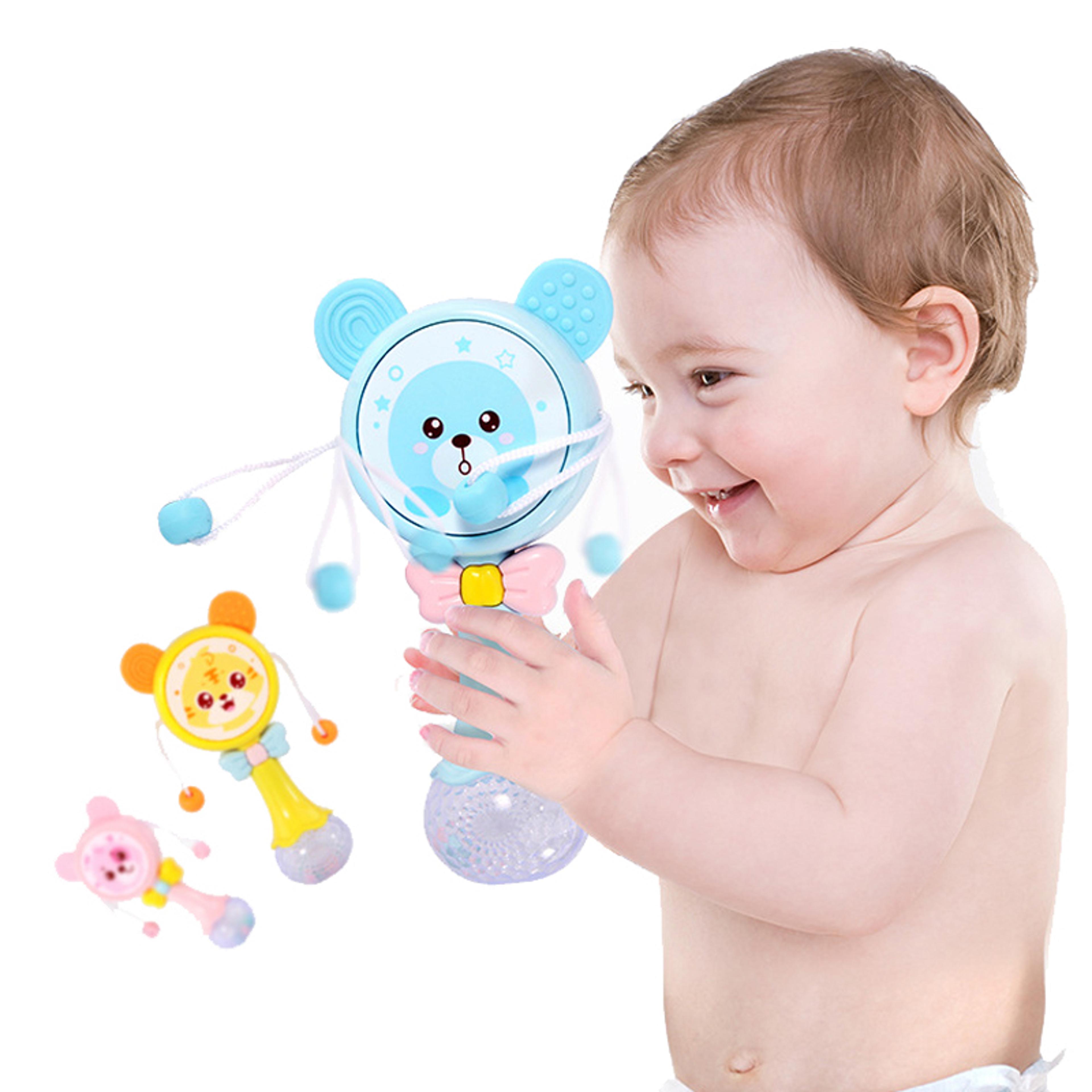 newborn musical flashing hand bells, baby rattles teether toy, infant educational gift