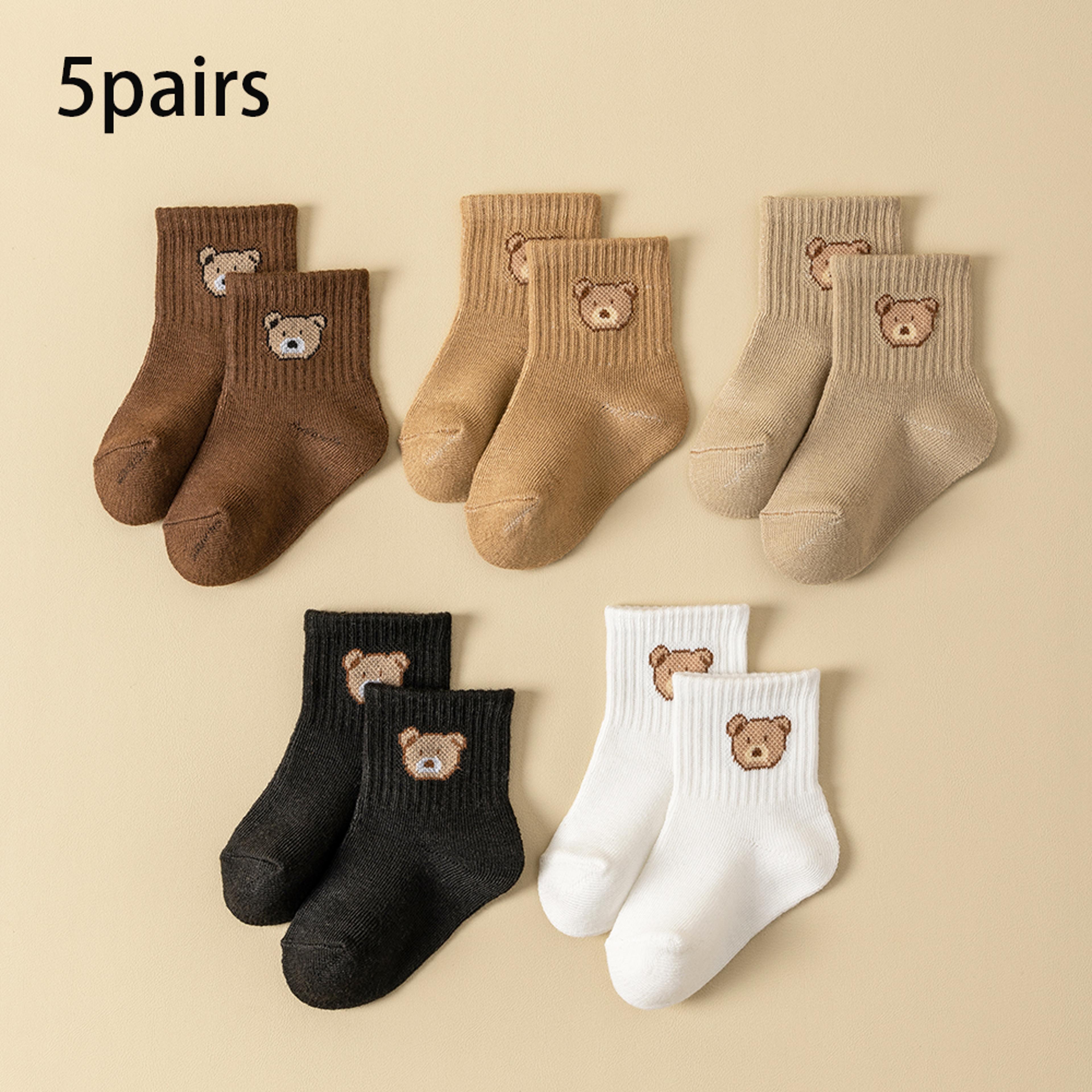 cartoon bear pattern baby socks comfortable all-season toddler footwear