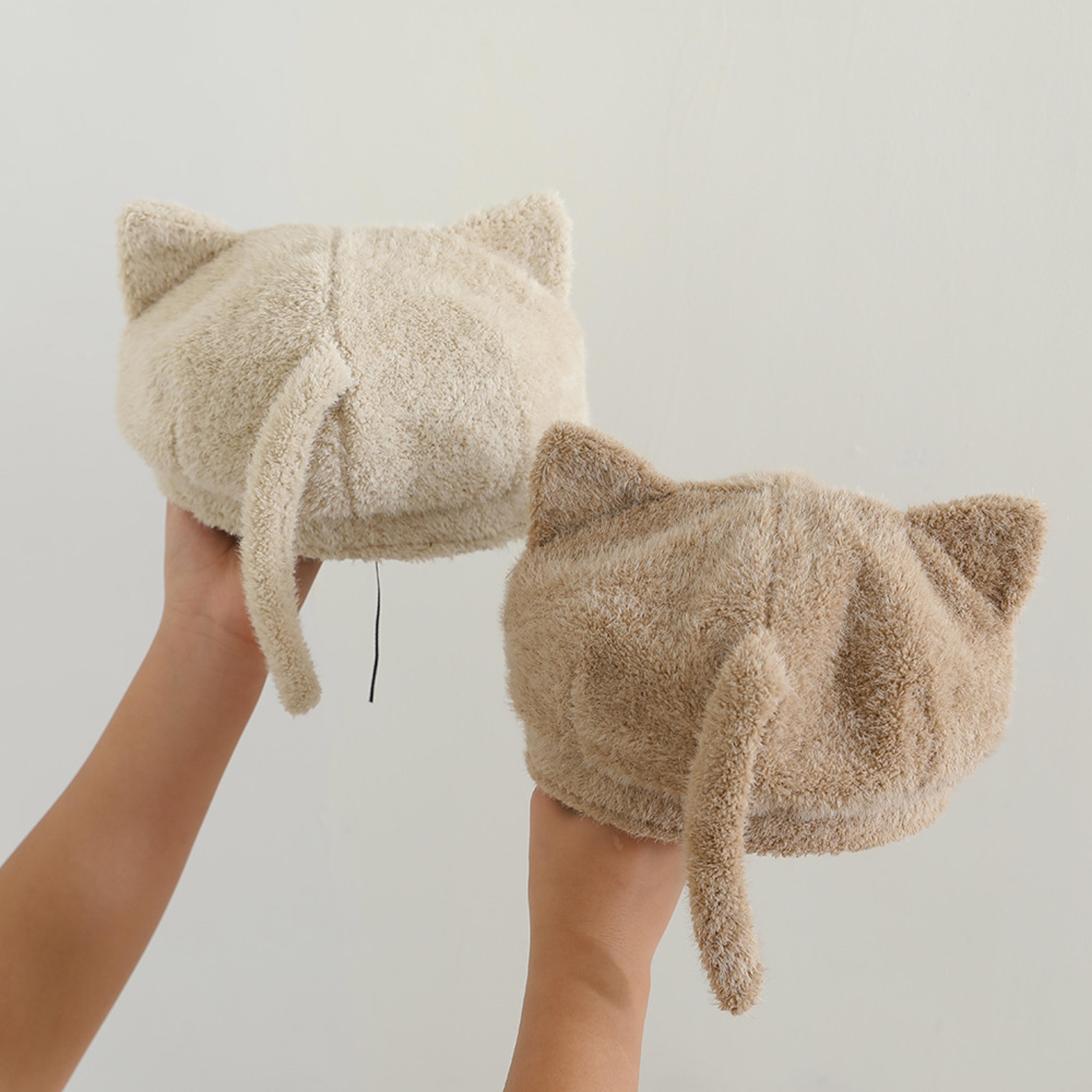 knitted beanies for toddler children, cute cartoon cat baby boys hats
