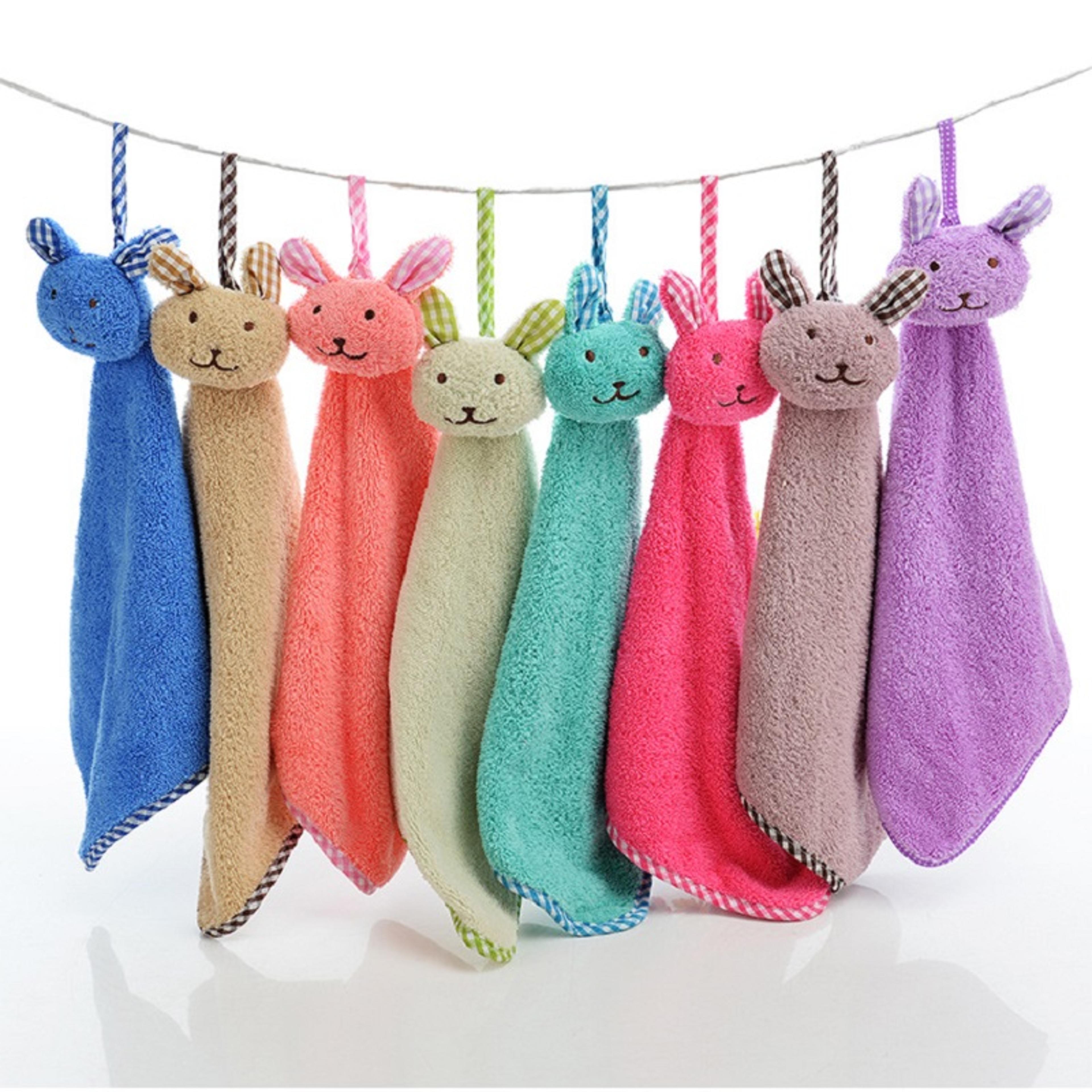 baby nursery hand towel, soft cartoon animal bath towels, toddler wipe for bathroom use