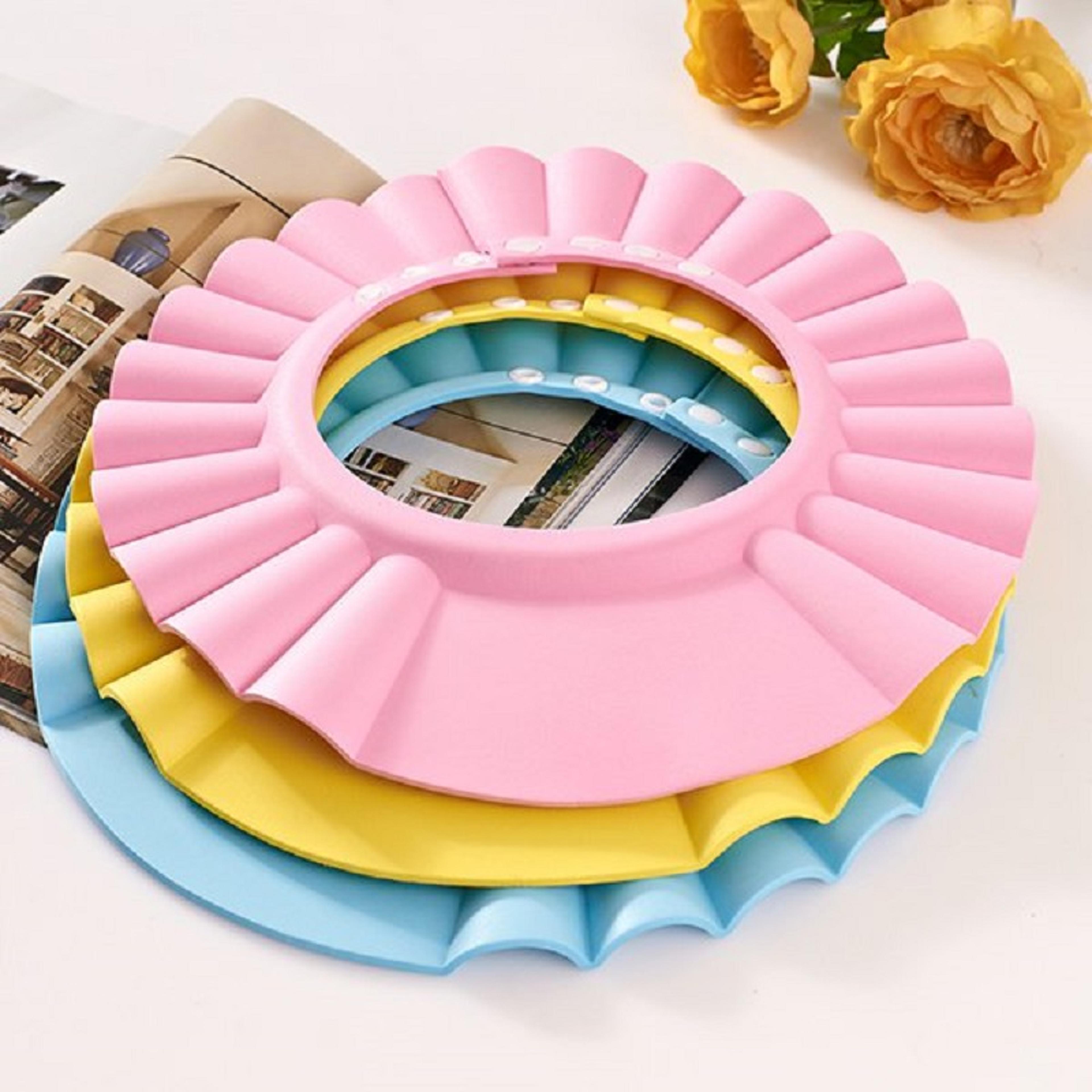 adjustable hair wash hat for kids, baby shower soft cap, protect head and ears during bathing