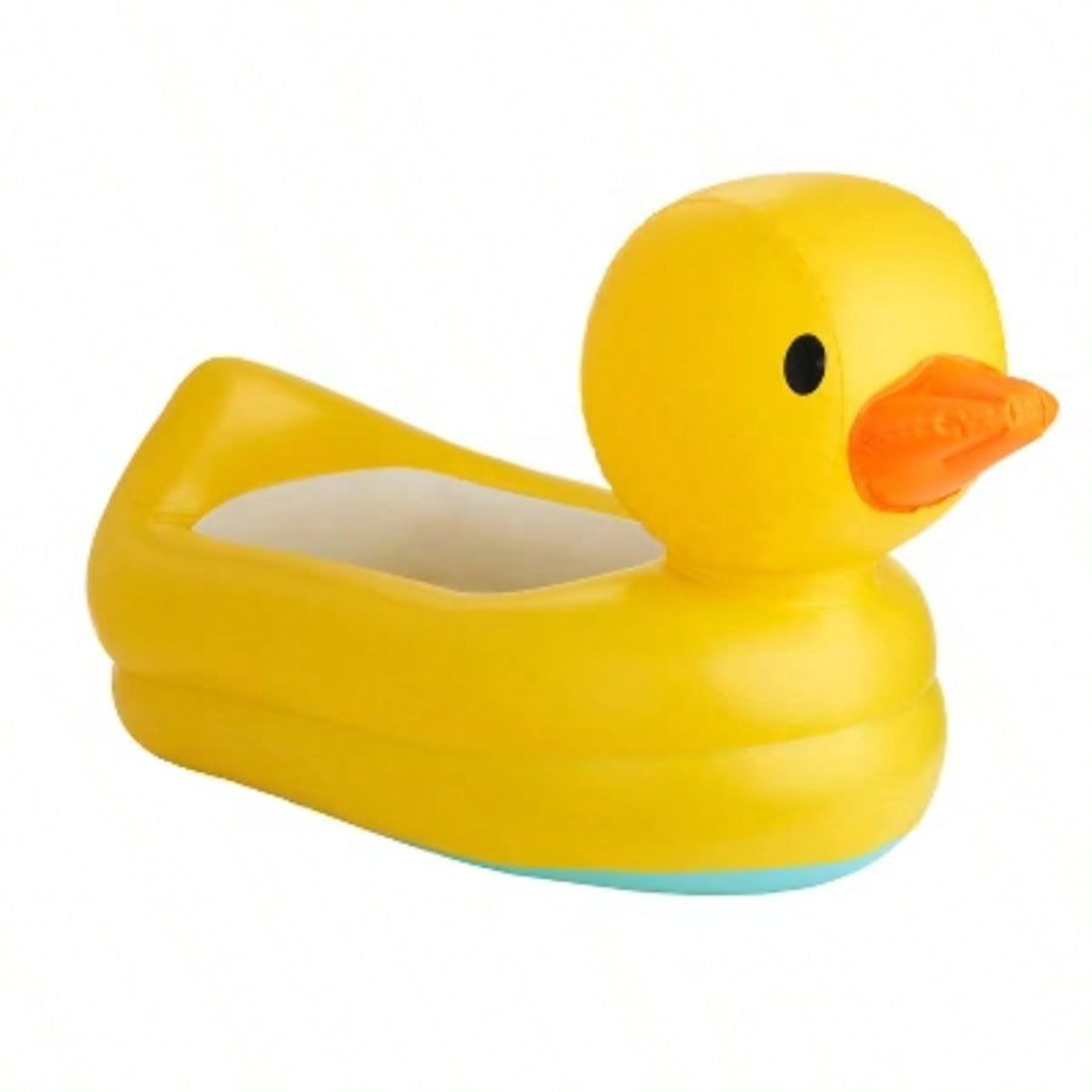 safe baby inflatable tub, inflatable duck bathtub with non-slip surface, travel-friendly
