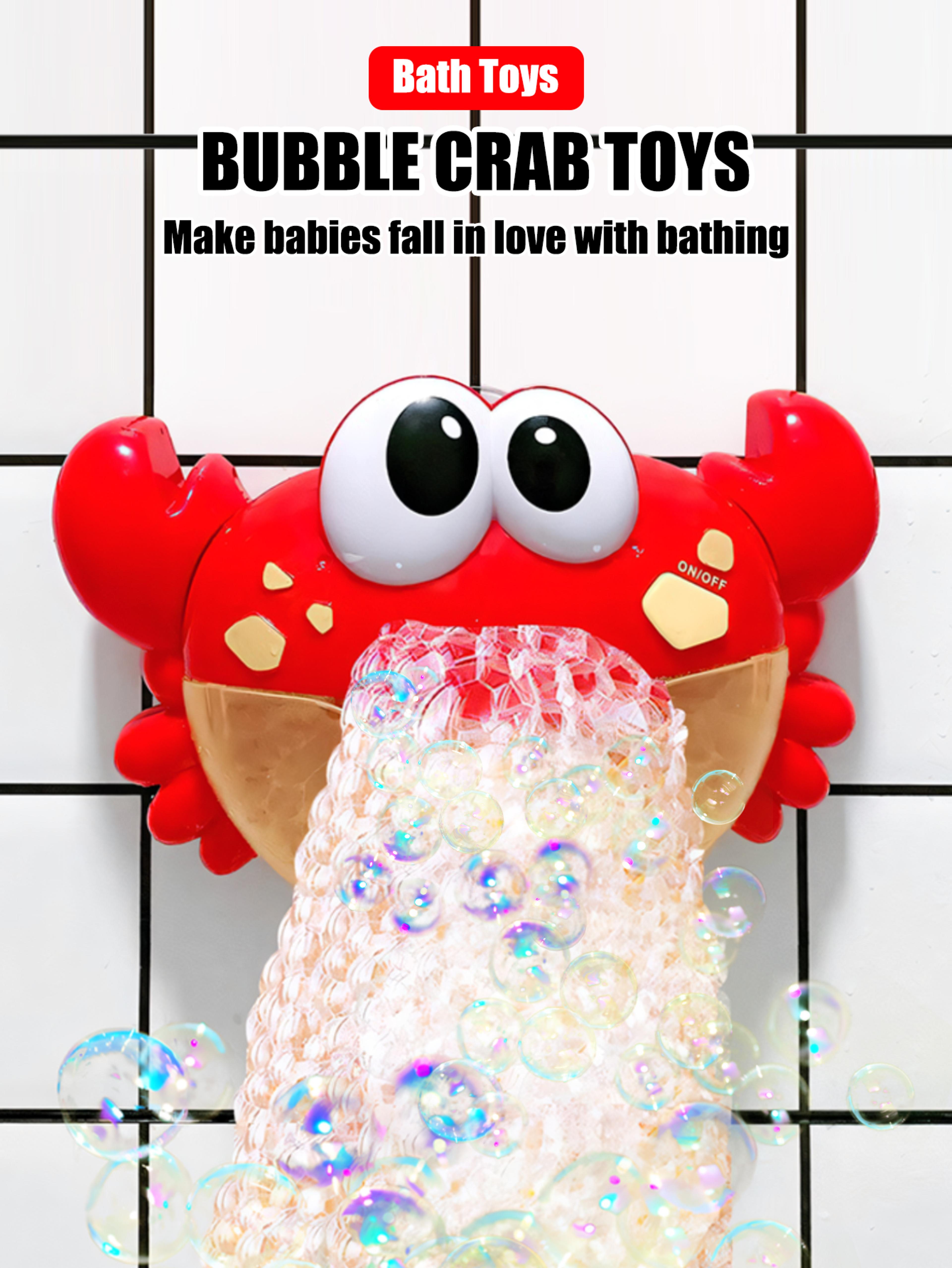 baby bath toys, kids red crab spit bubble machine, with music, kids bathtub water play, surprise gift for boys girls