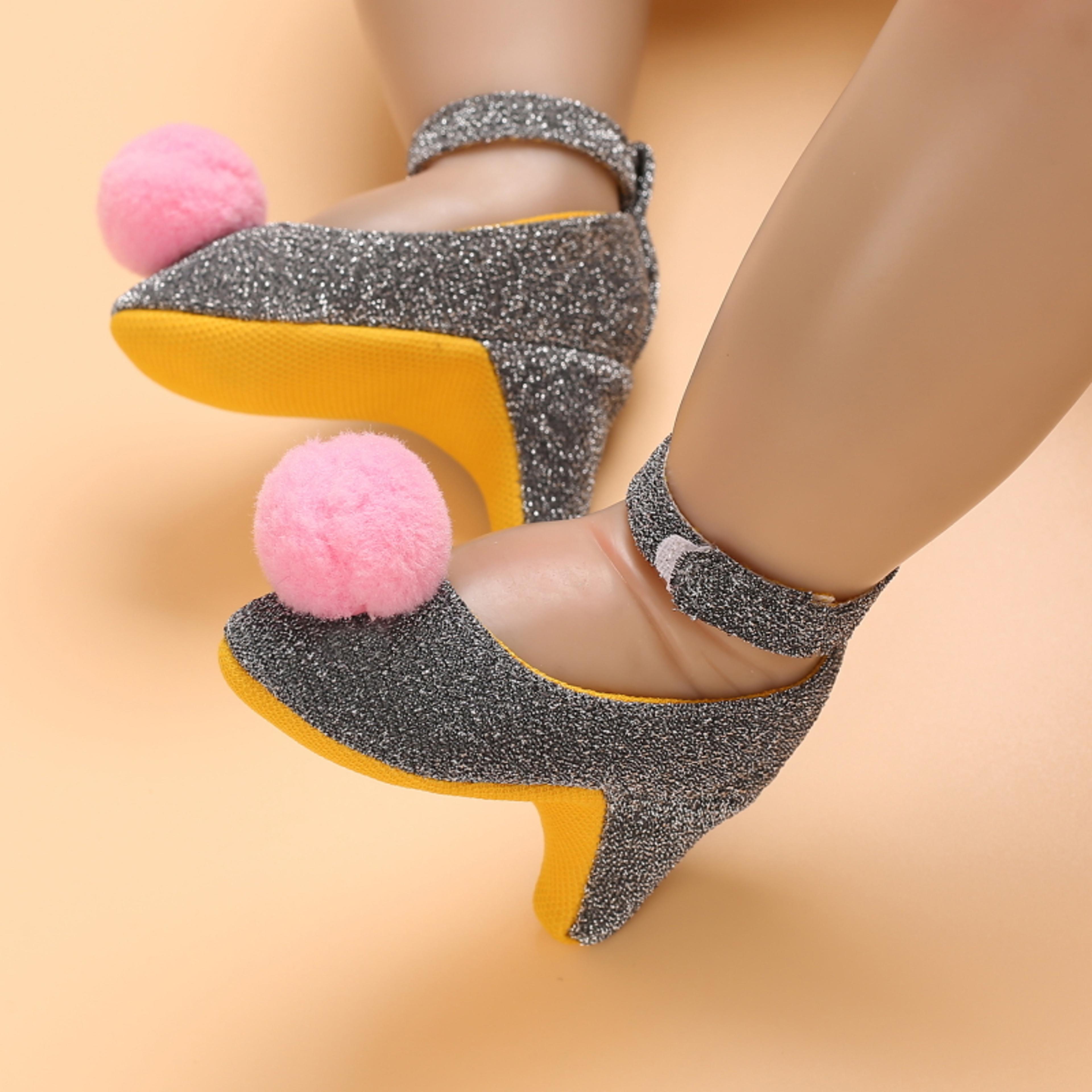 high heels shoes for newborn baby girl, princess bow first birthday party photo prop shoes