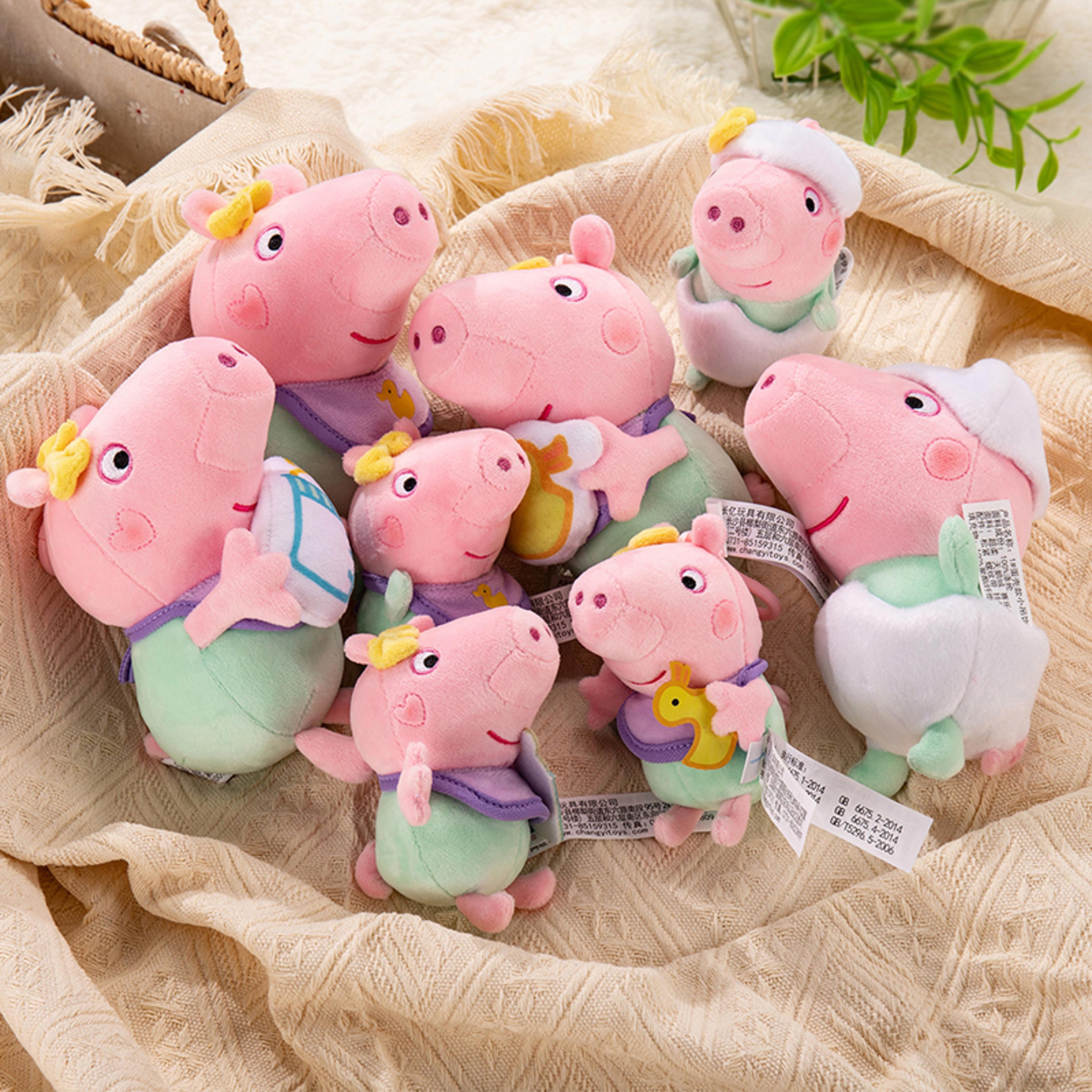 peppa pig george & evie plush toy set soft dinosaur teddy doll for kids gifts