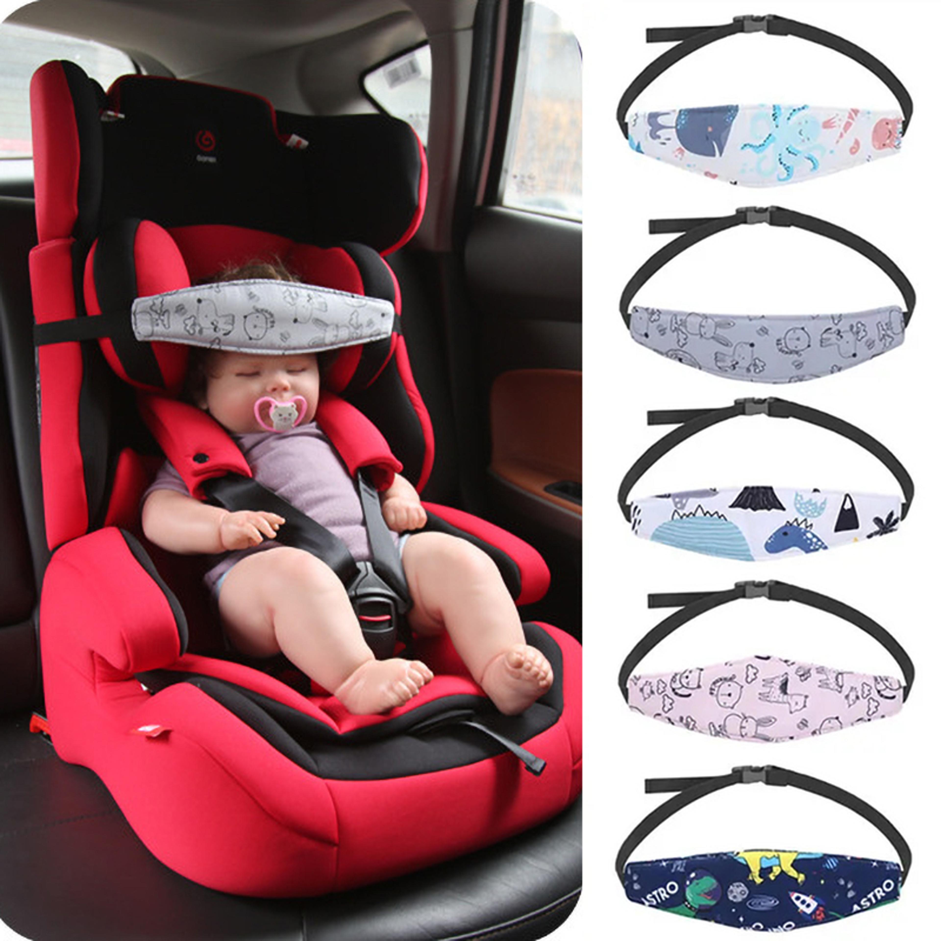 adjustable baby carseat head support, toddler neck relief strap, infant stroller pillow, sleep positioner headrest