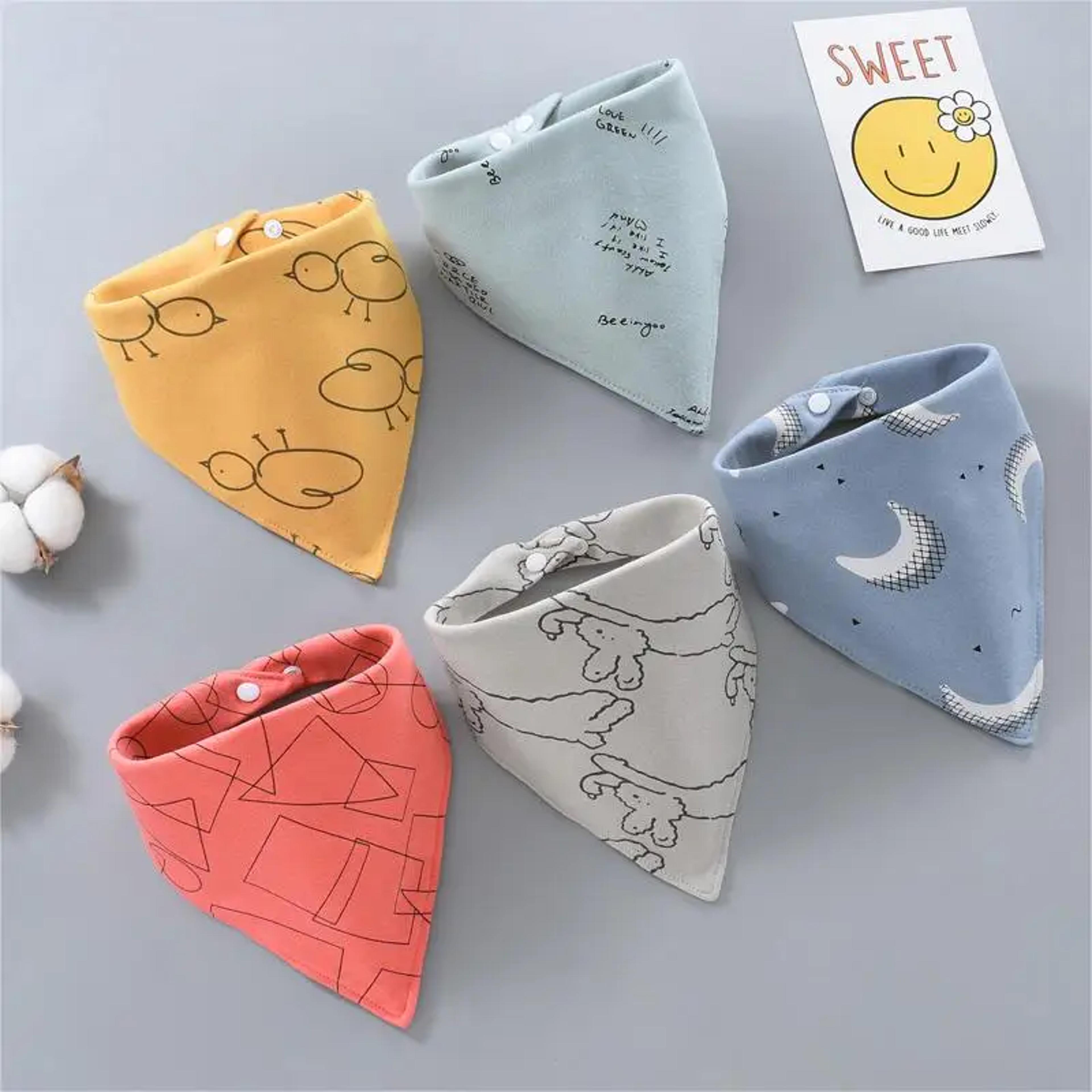 waterproof pure cotton bandana bibs, absorbent saliva towel, triangle scarf for newborn boys and girls