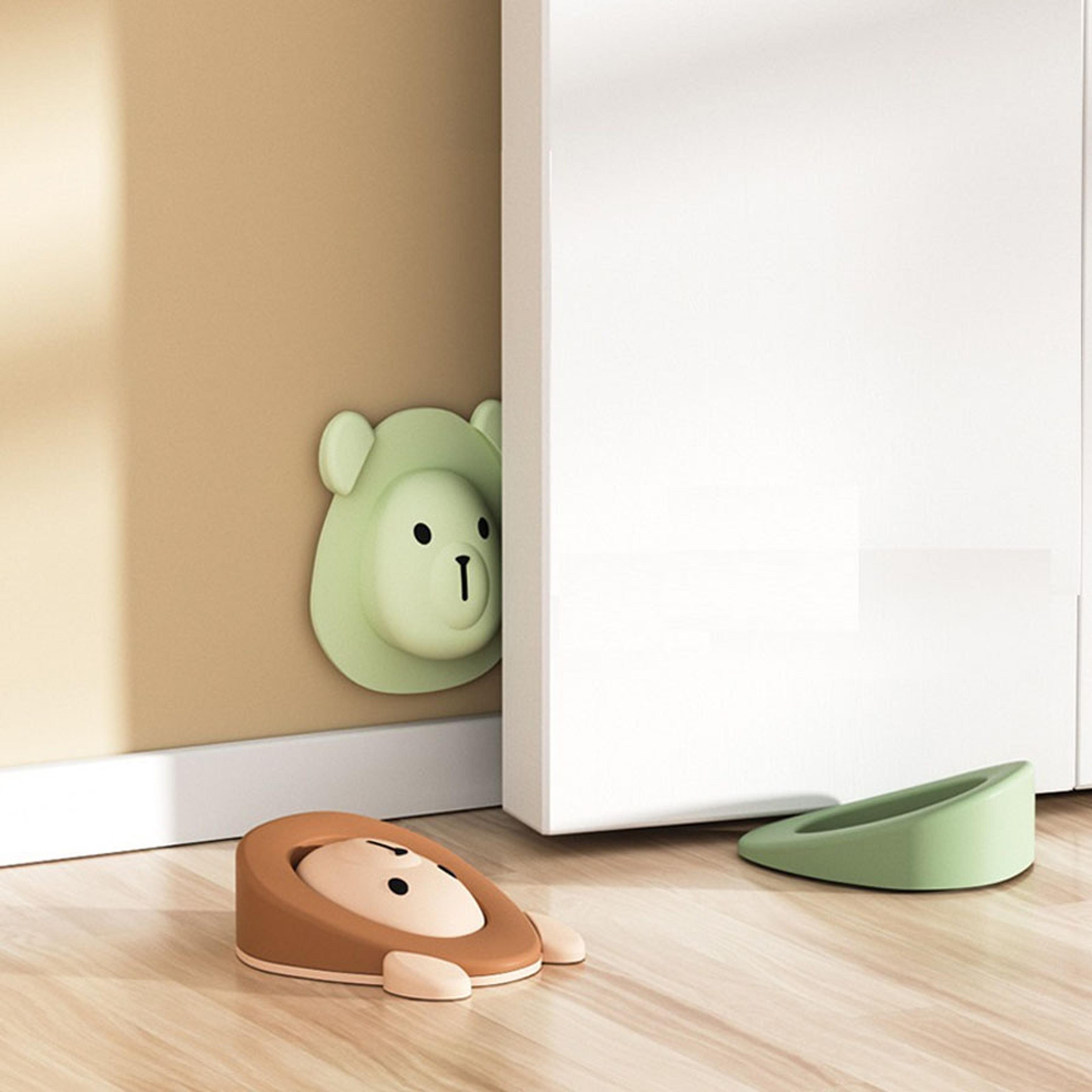 cartoon bear door stopper, multi-function silicone child safety